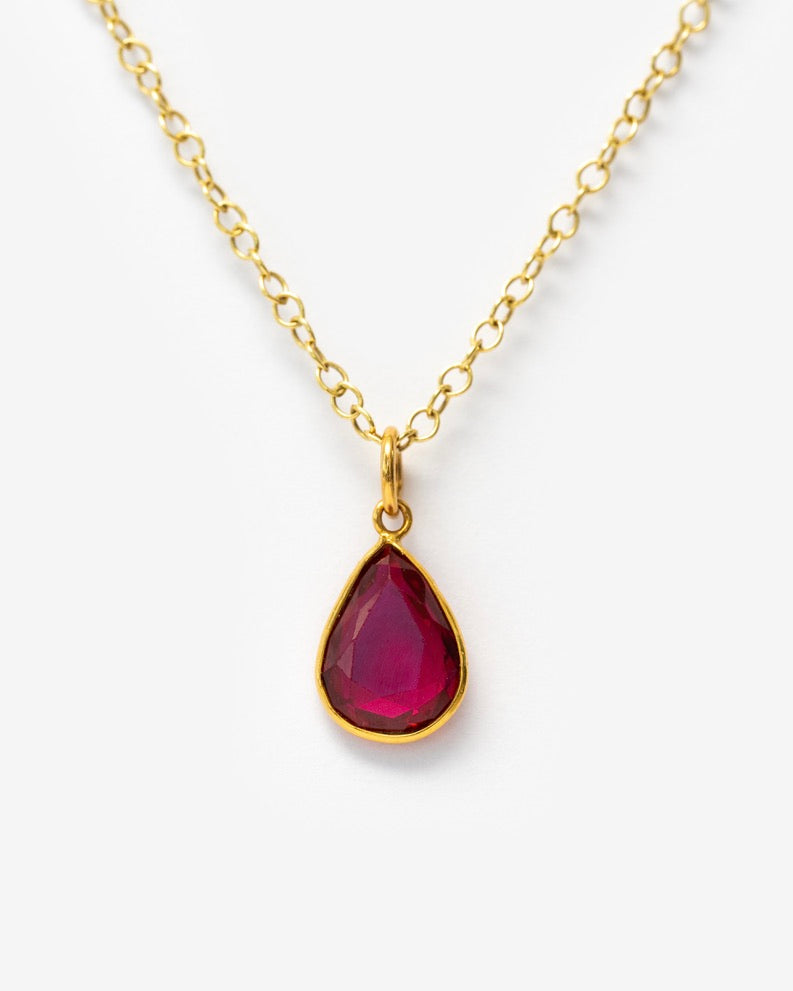 Pear Cut Ruby Pendant