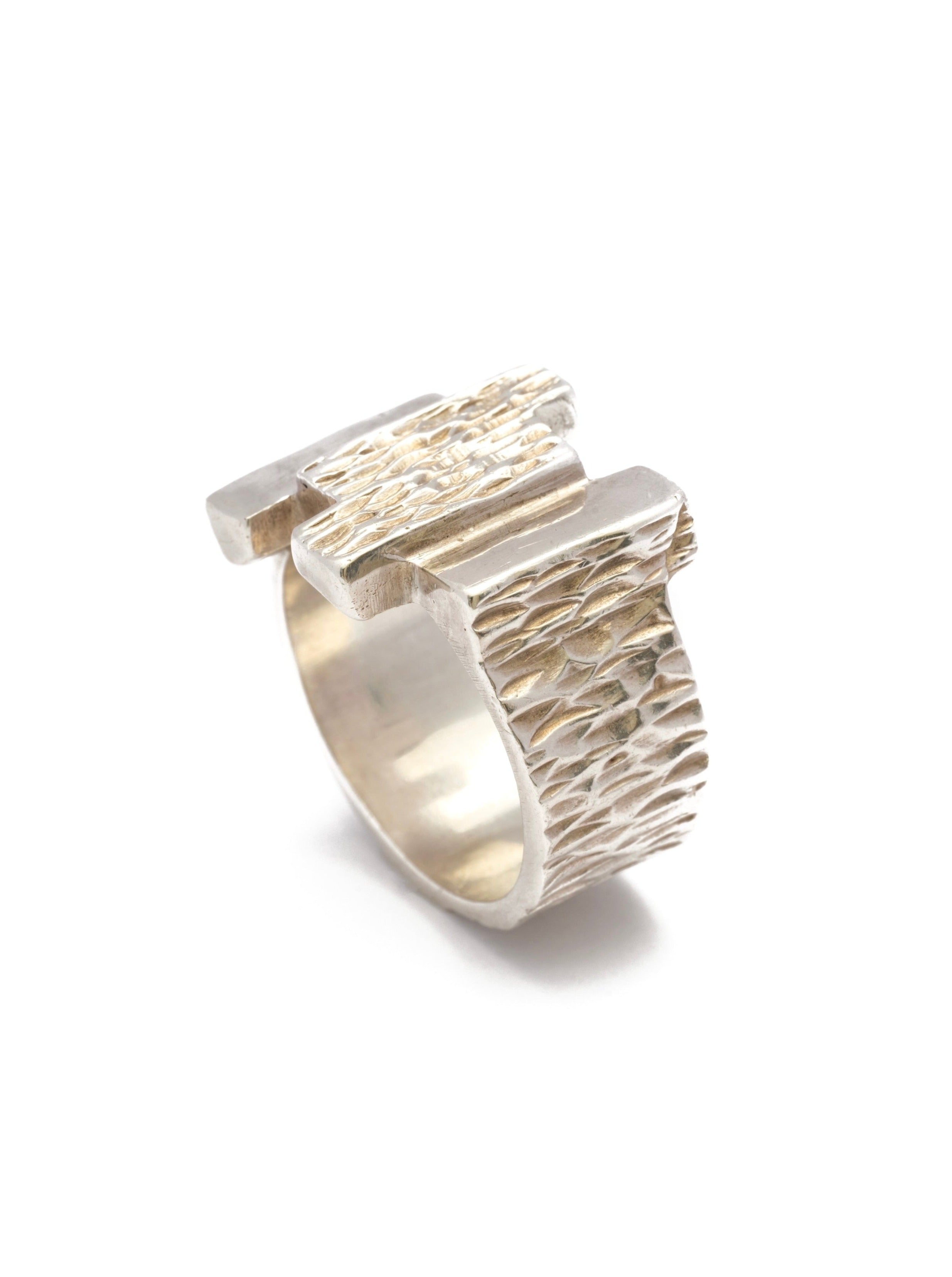 1970s Silver Brutalist Ring