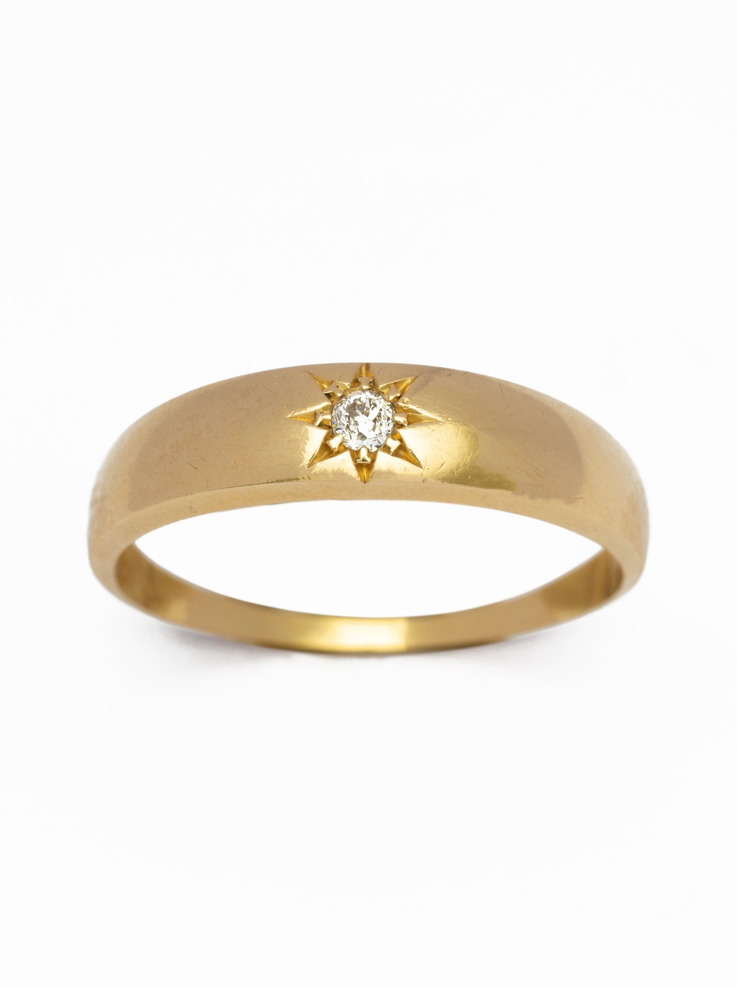 Antique 18ct Solitaire Gypsy Ring