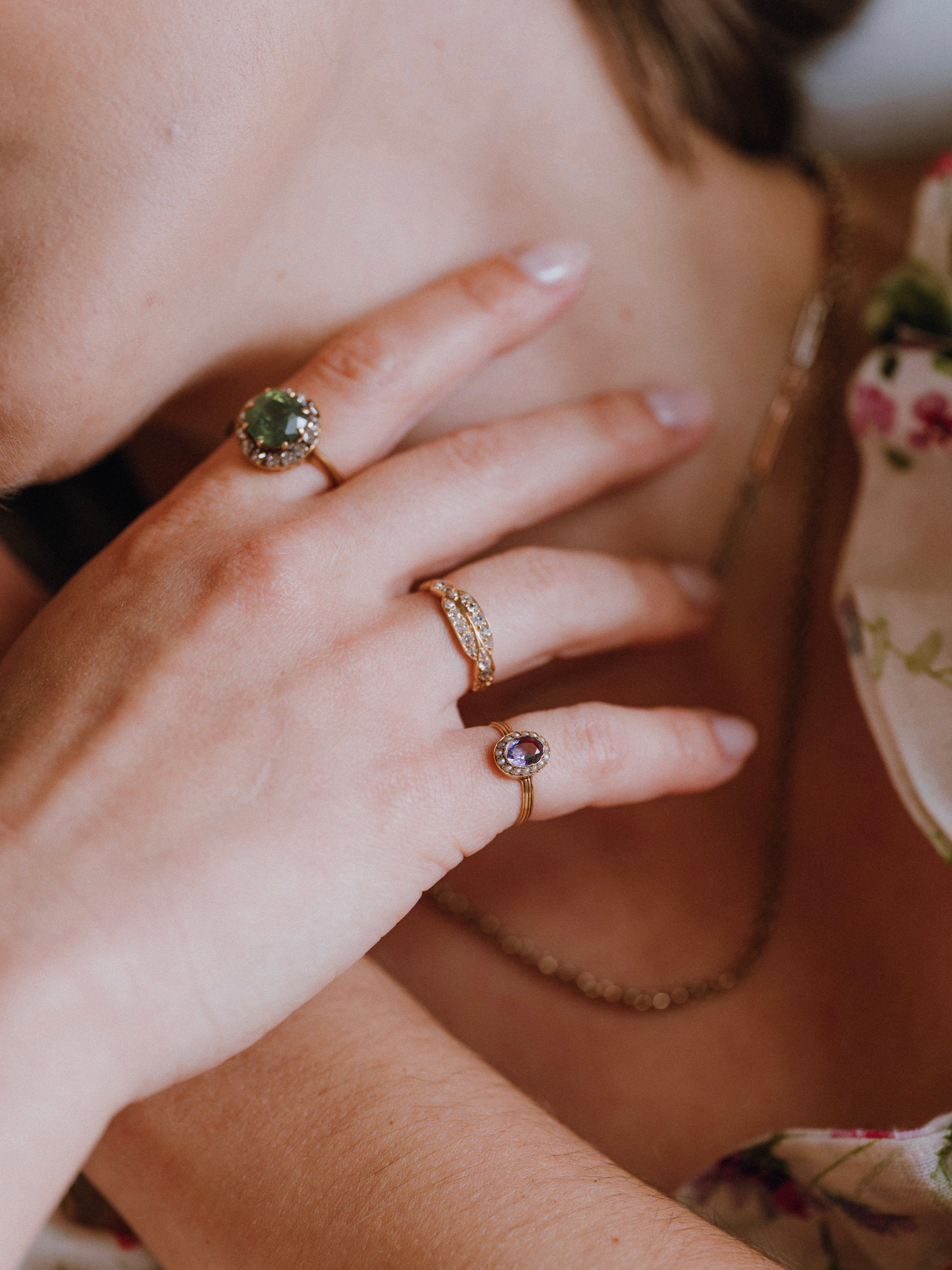 Antique Amethyst & Pearl Ring