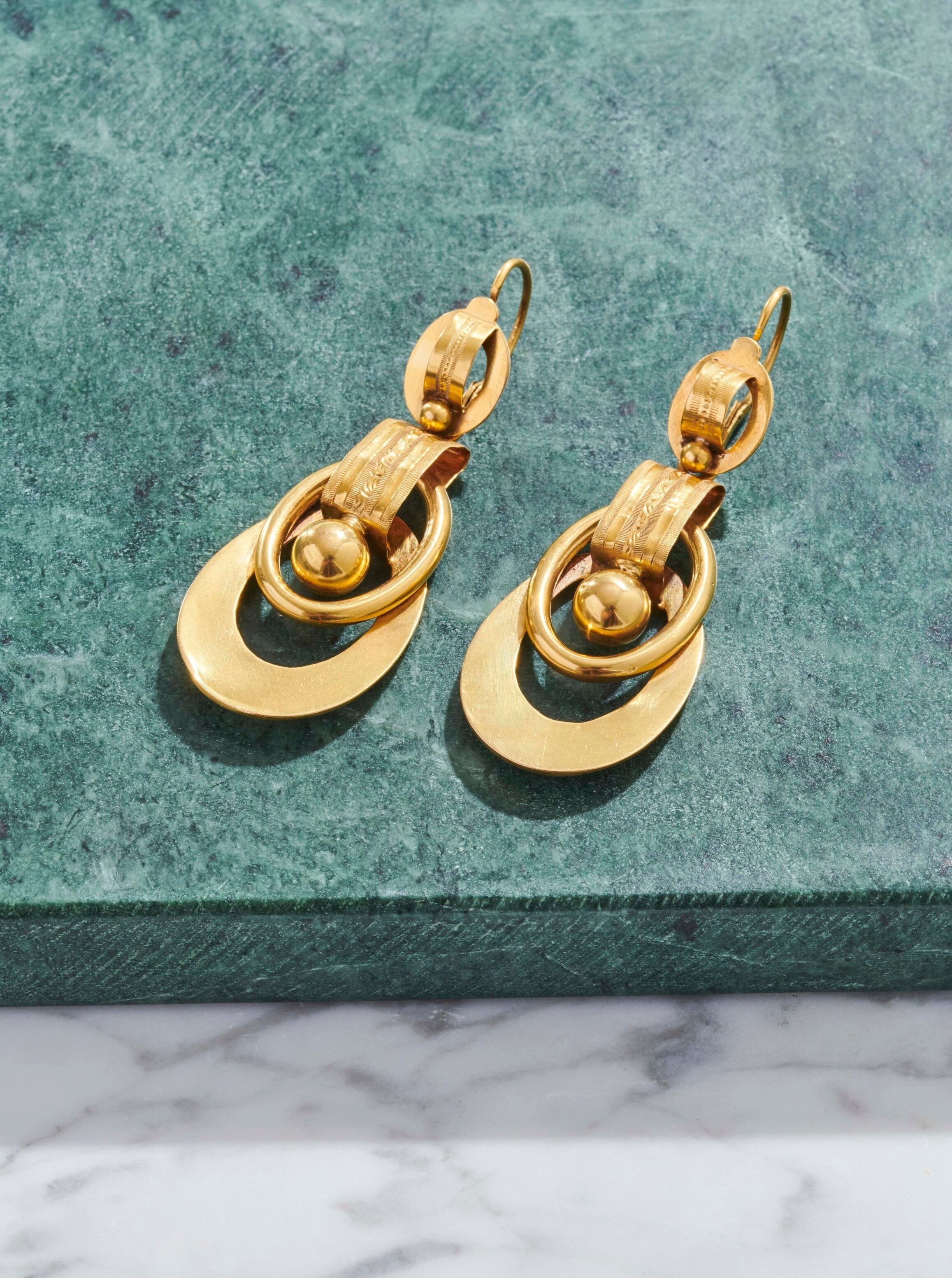 Antique Day and Night Earrings
