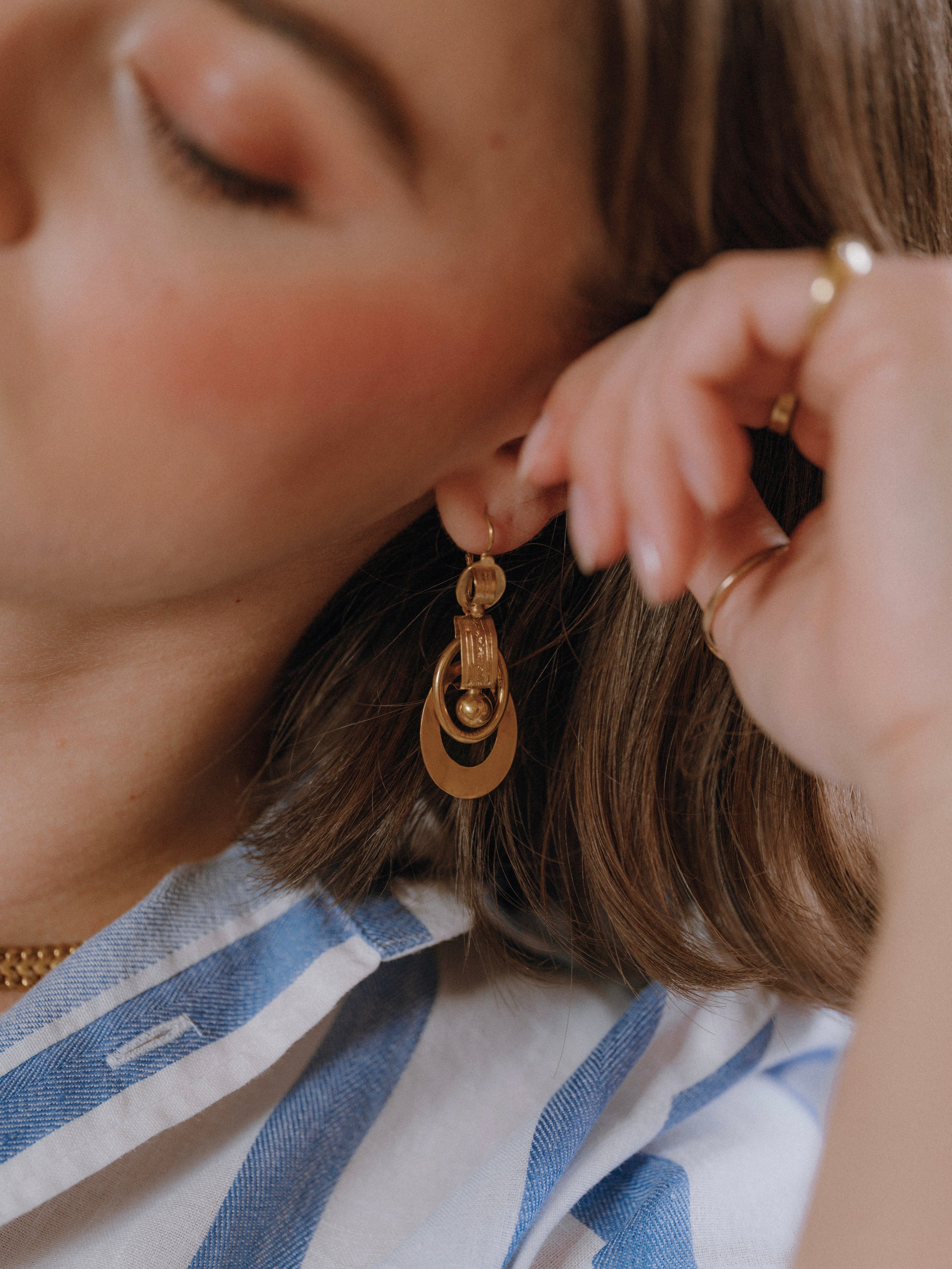 Antique Day and Night Earrings