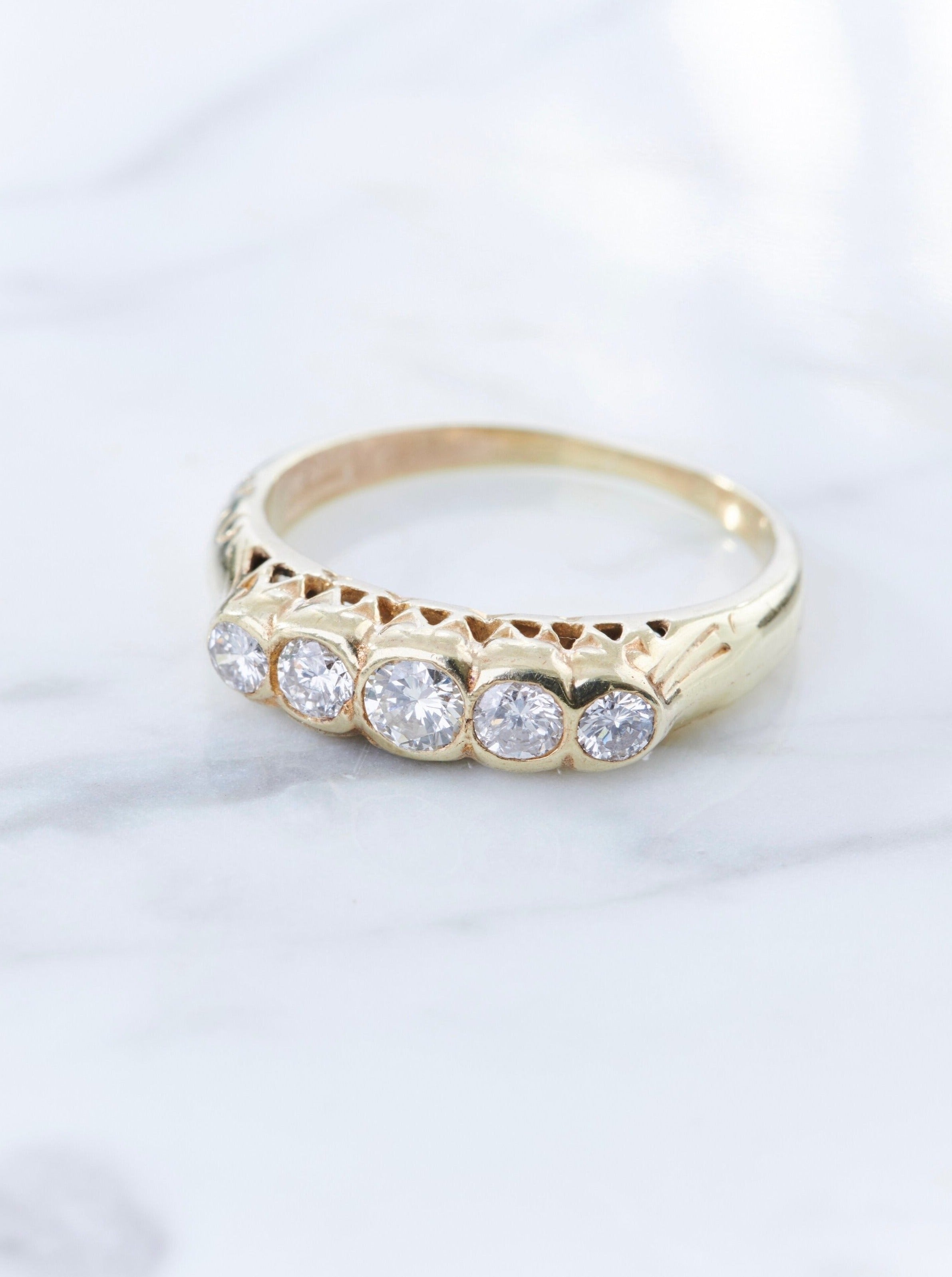 Antique Diamond Half Hoop Ring