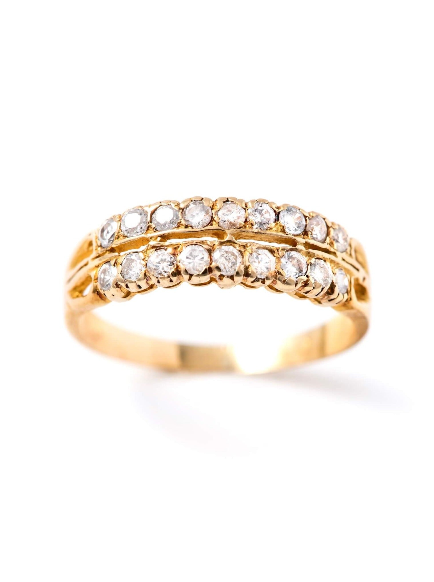 Antique 18ct Double Row Diamond Ring