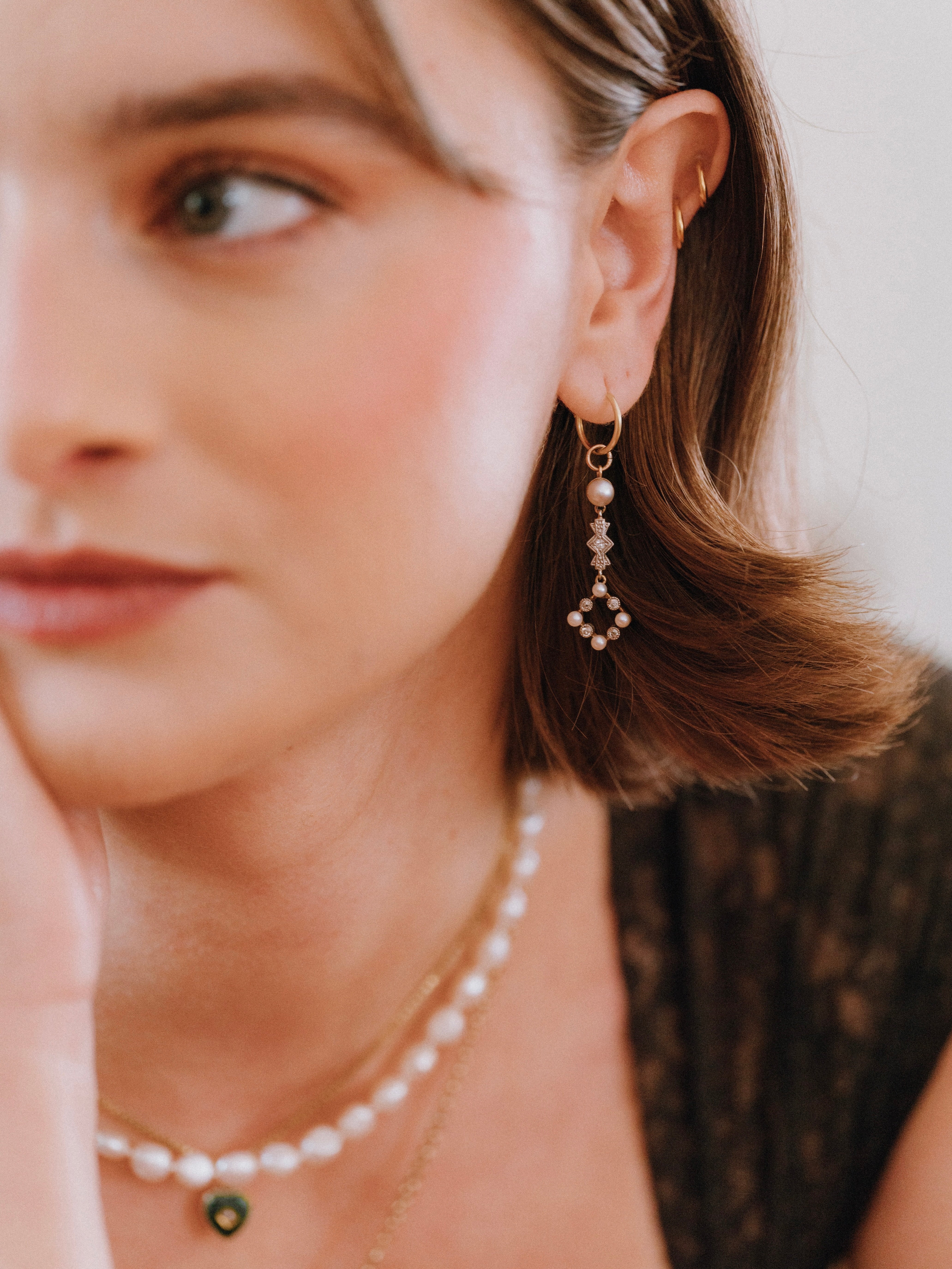 Art Deco Pearl & Diamond Pendant