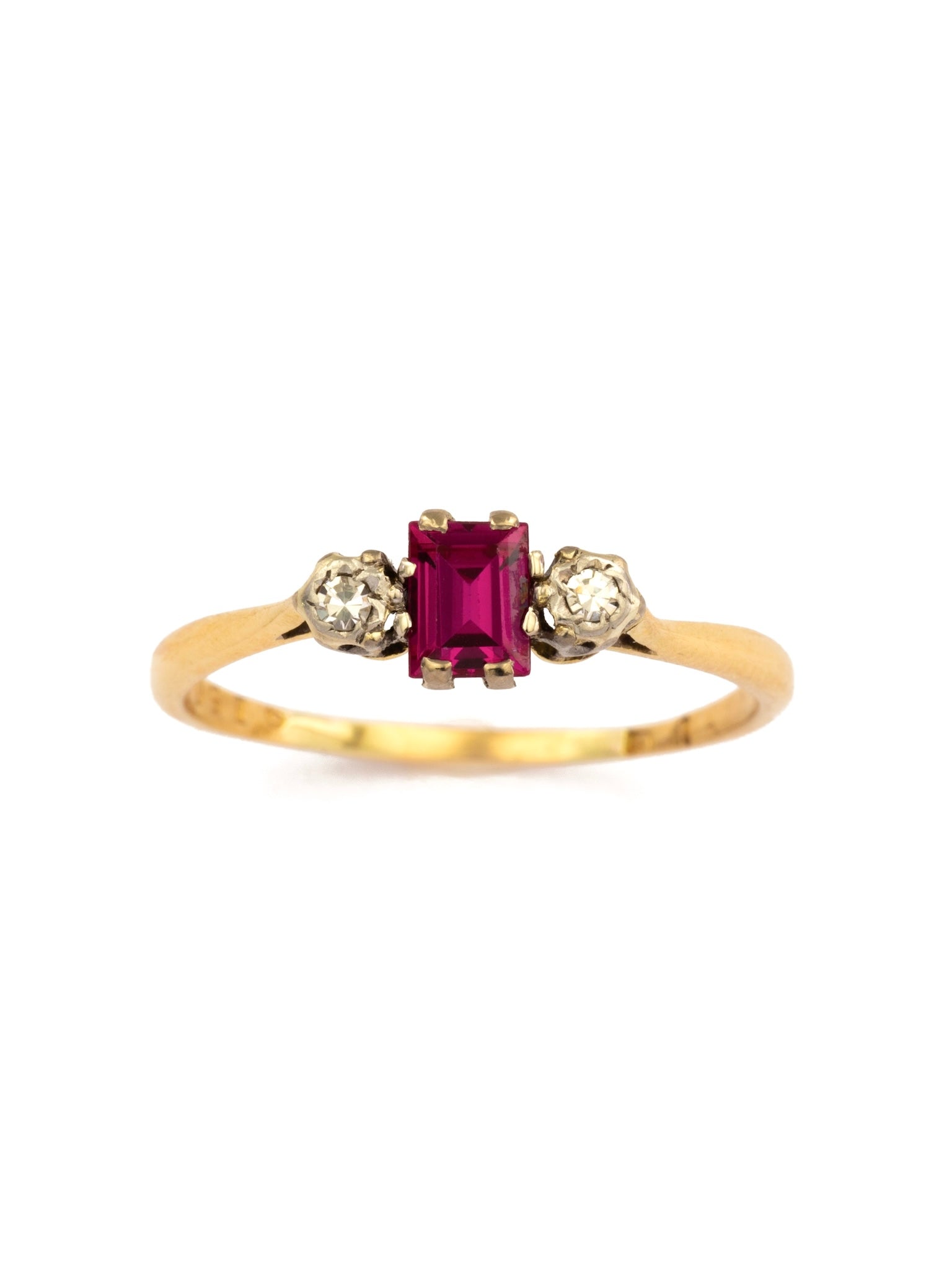 Art Deco Ruby & Diamond Trilogy Ring