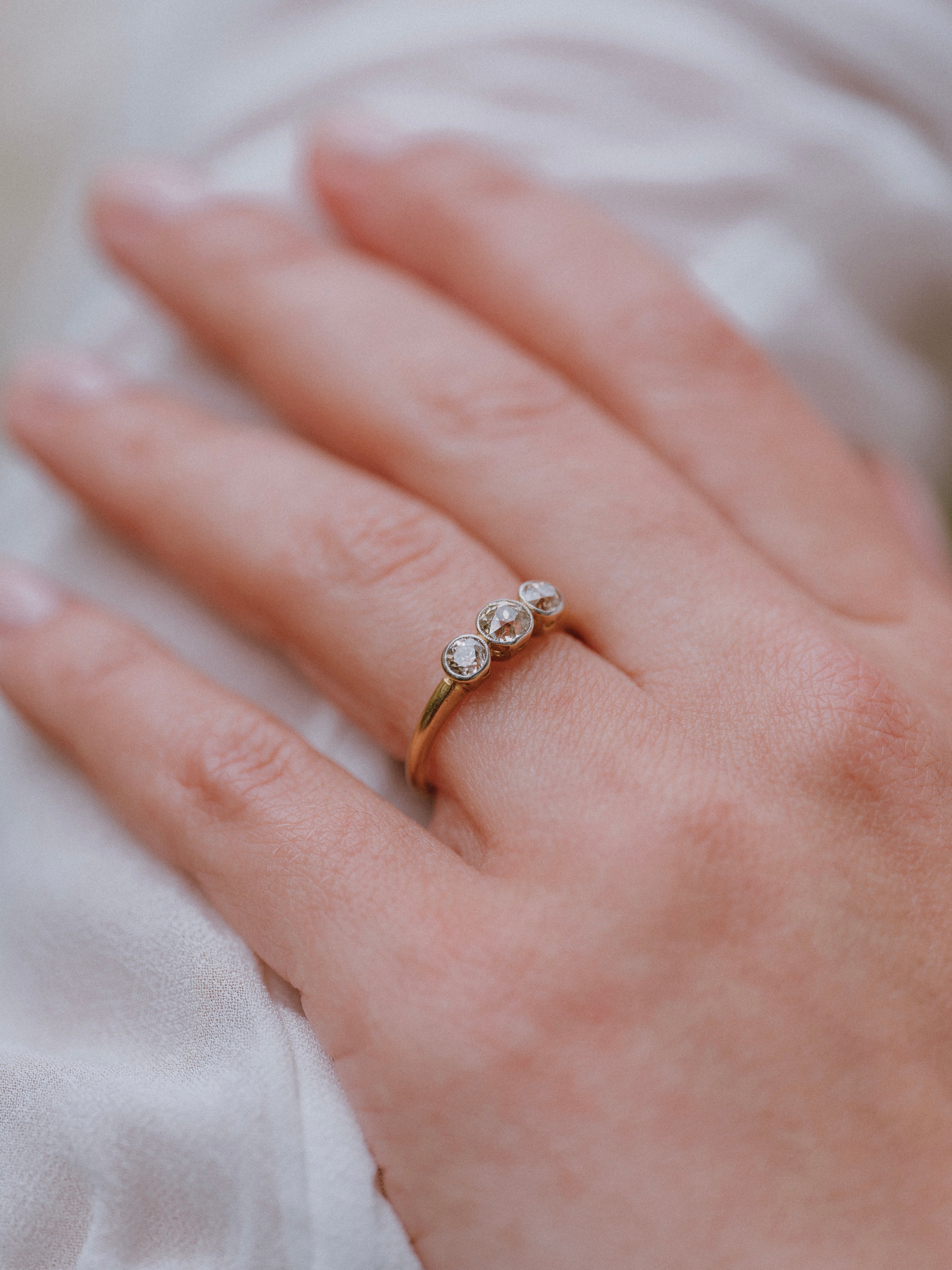 Champagne Diamond Trilogy Ring