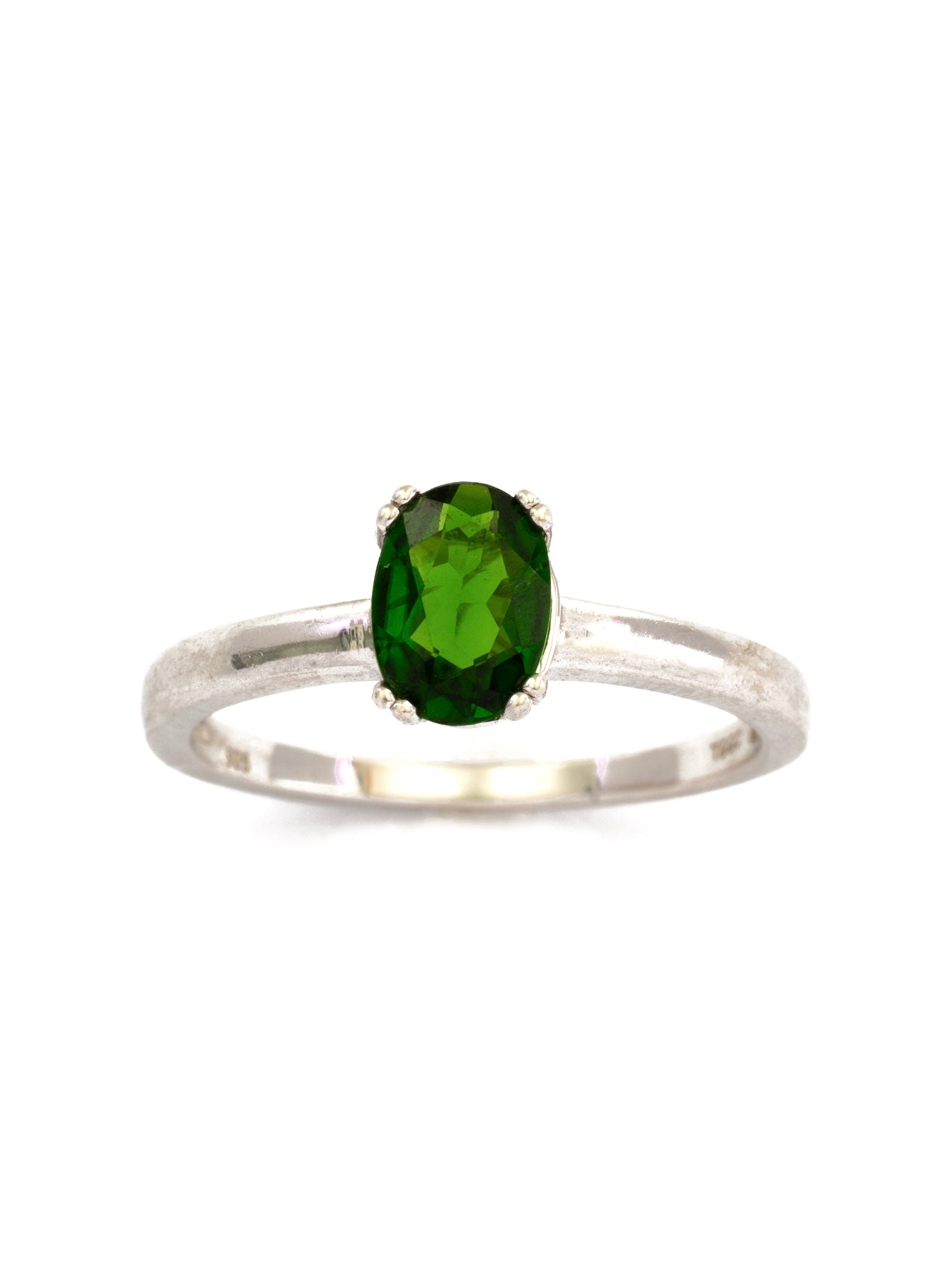 Chrome Diopside Silver Ring