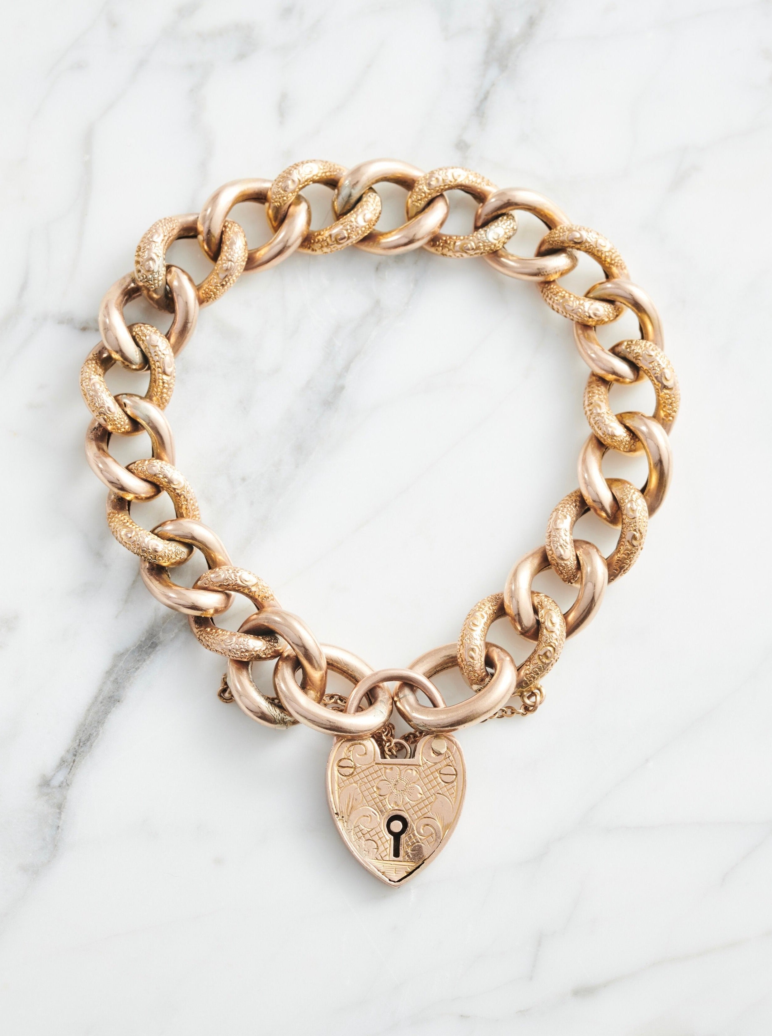 Chunky Antique Gold Curb Bracelet