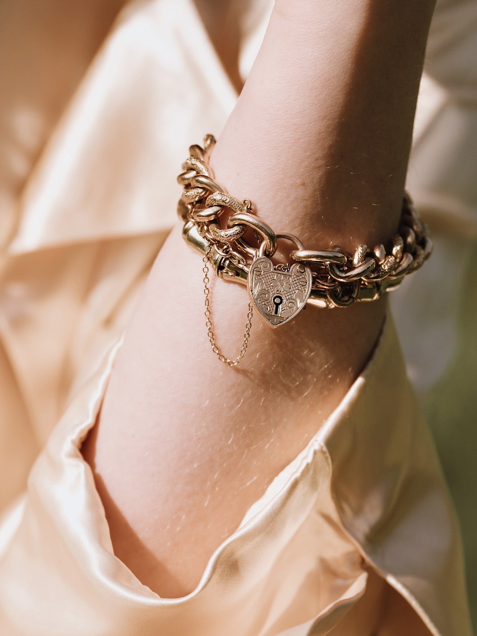 Chunky Antique Gold Curb Bracelet