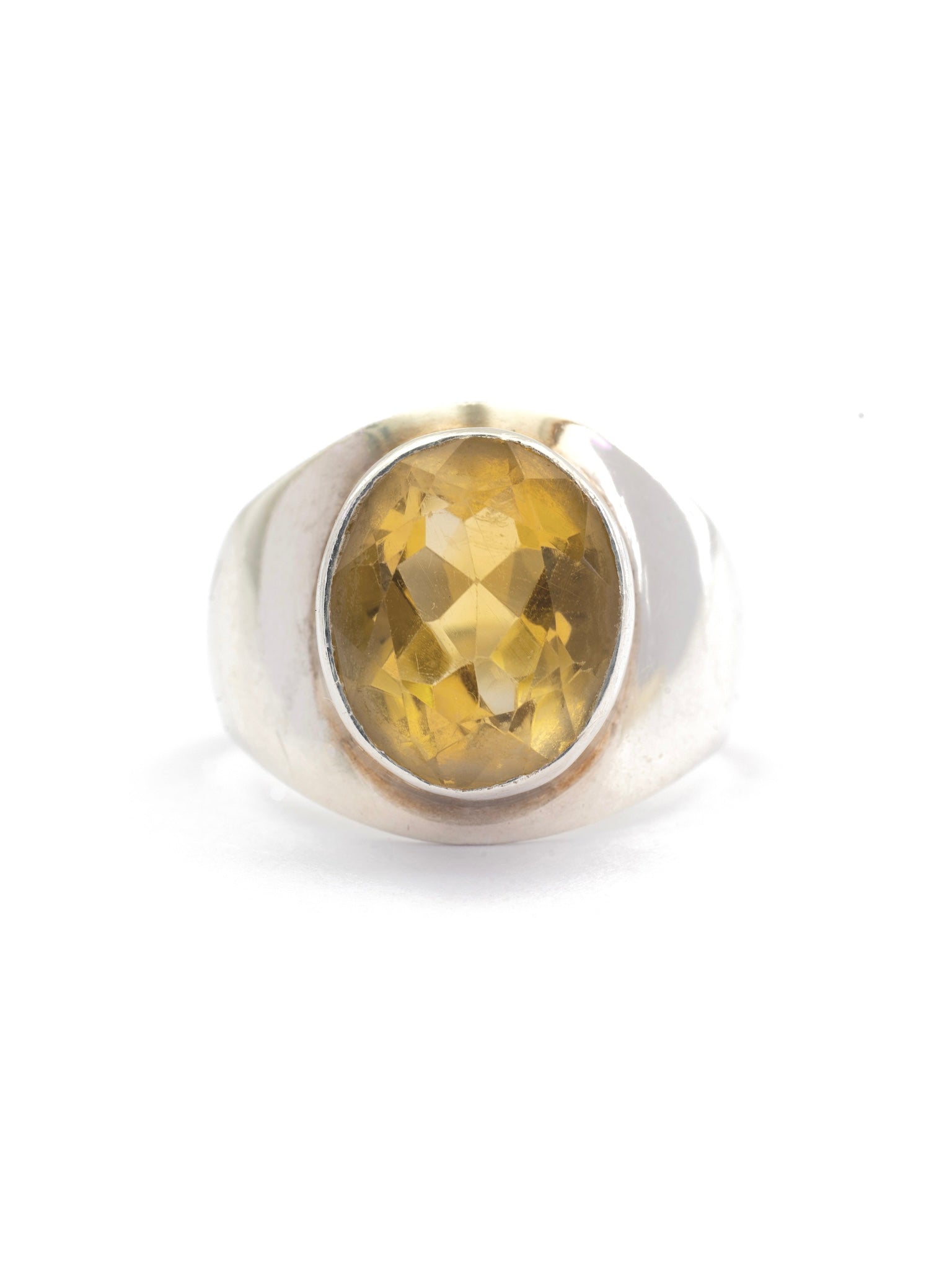 Citrine Solitaire & Silver Ring
