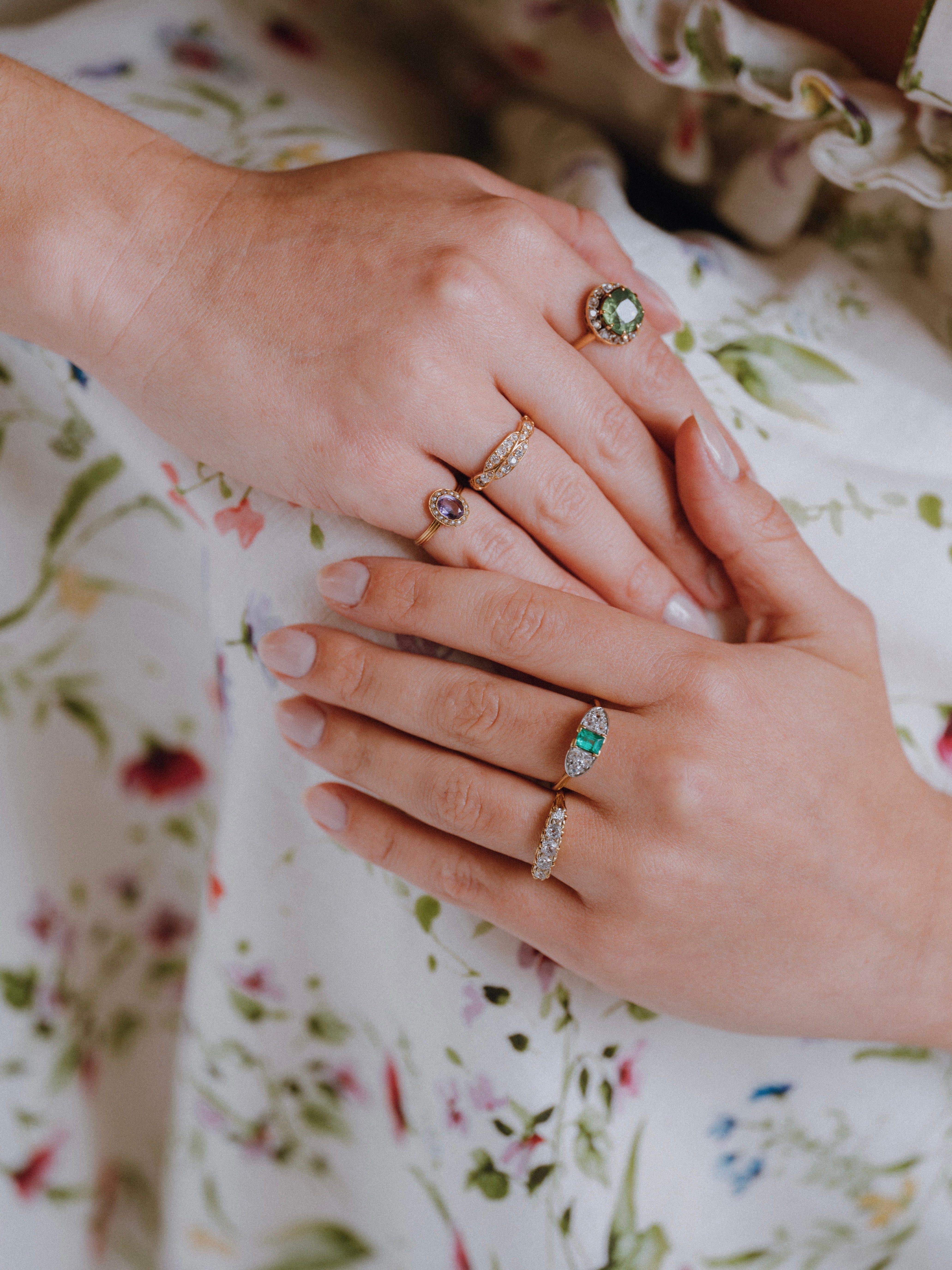 Antique Diamond Scroll Ring
