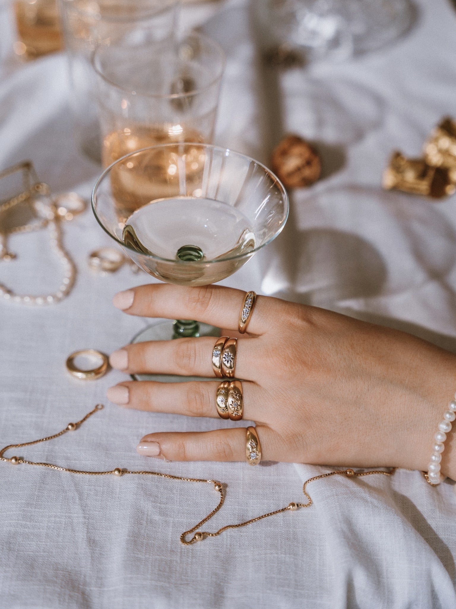 Diamond Starburst Solitaire Gypsy Ring