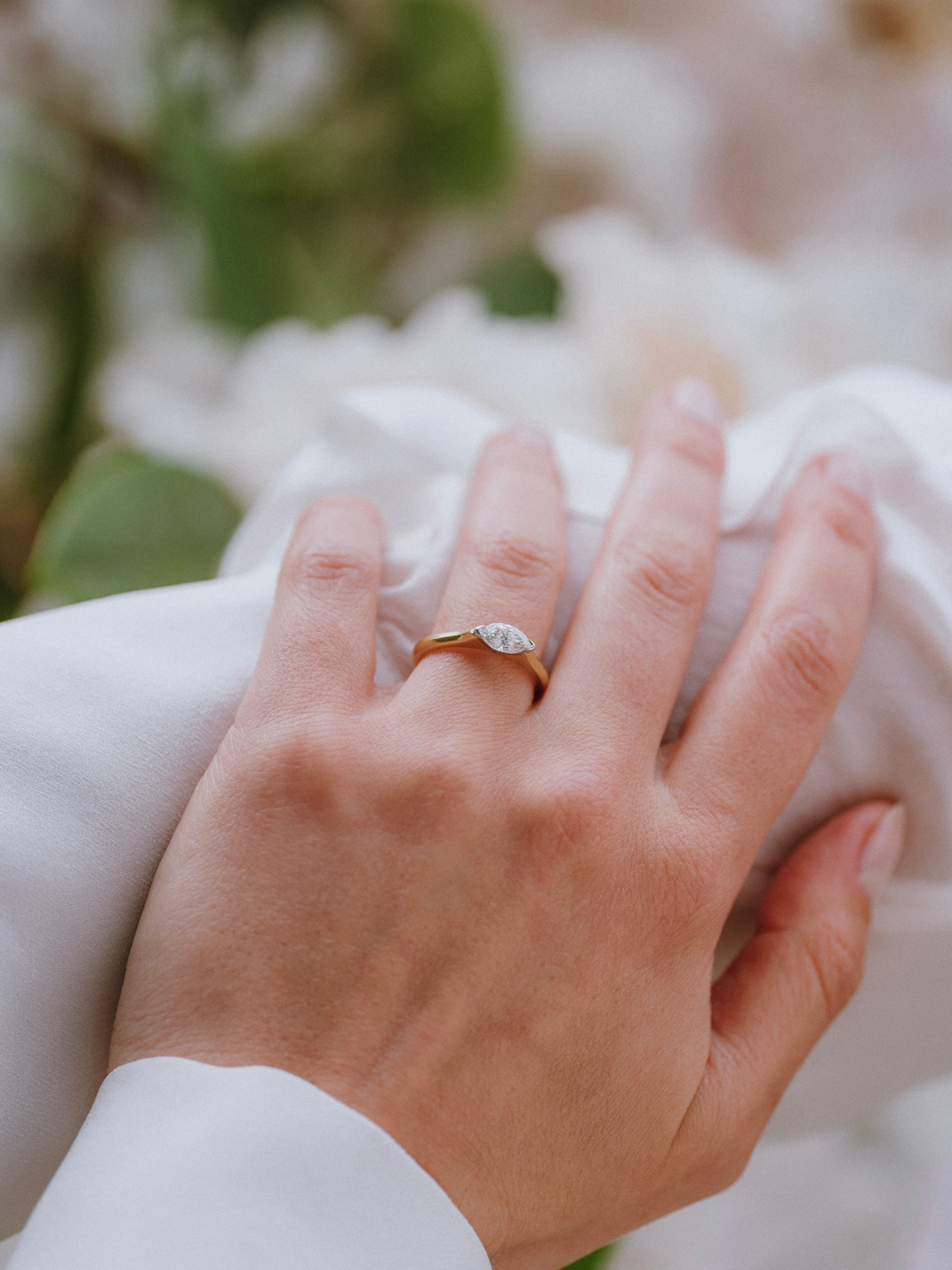 East-West Marquise Diamond Ring
