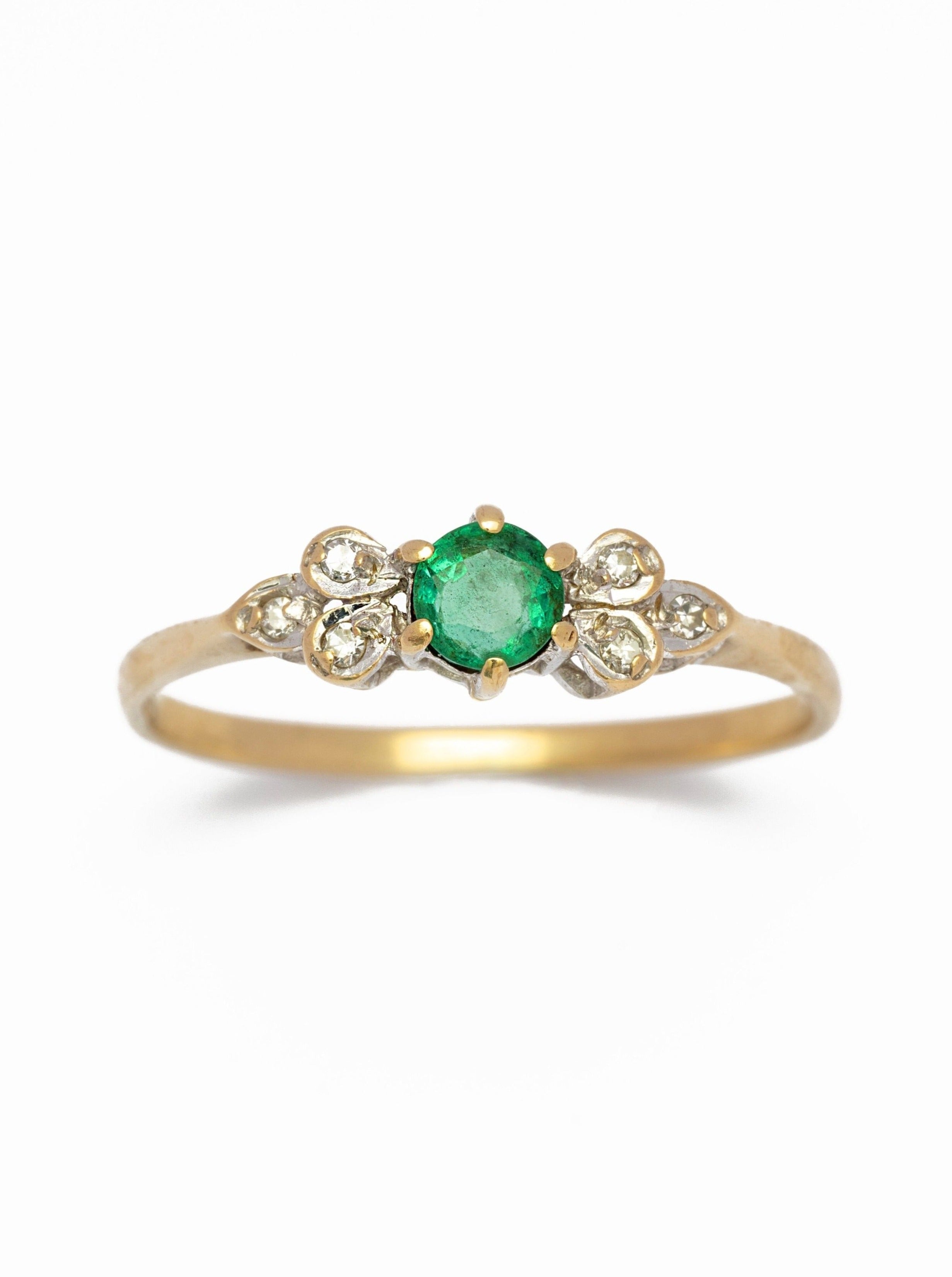 Emerald & Diamond Accent Ring