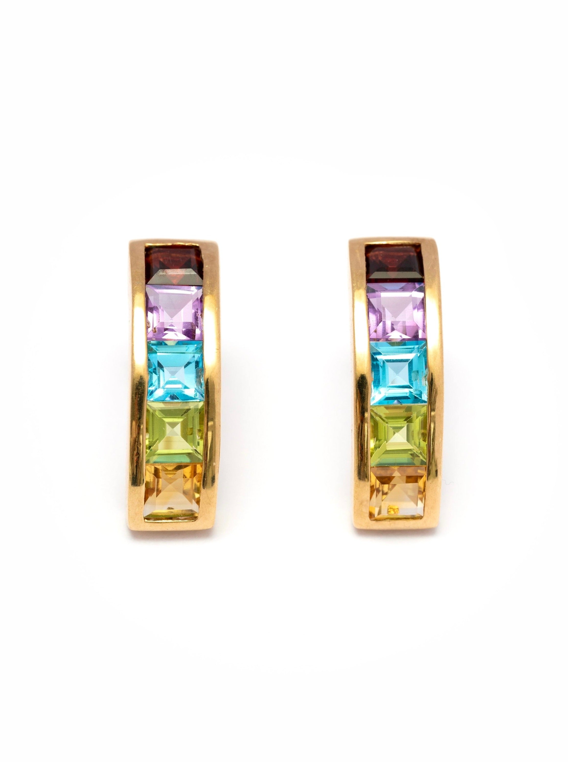 Half Hoop Rainbow Earrings