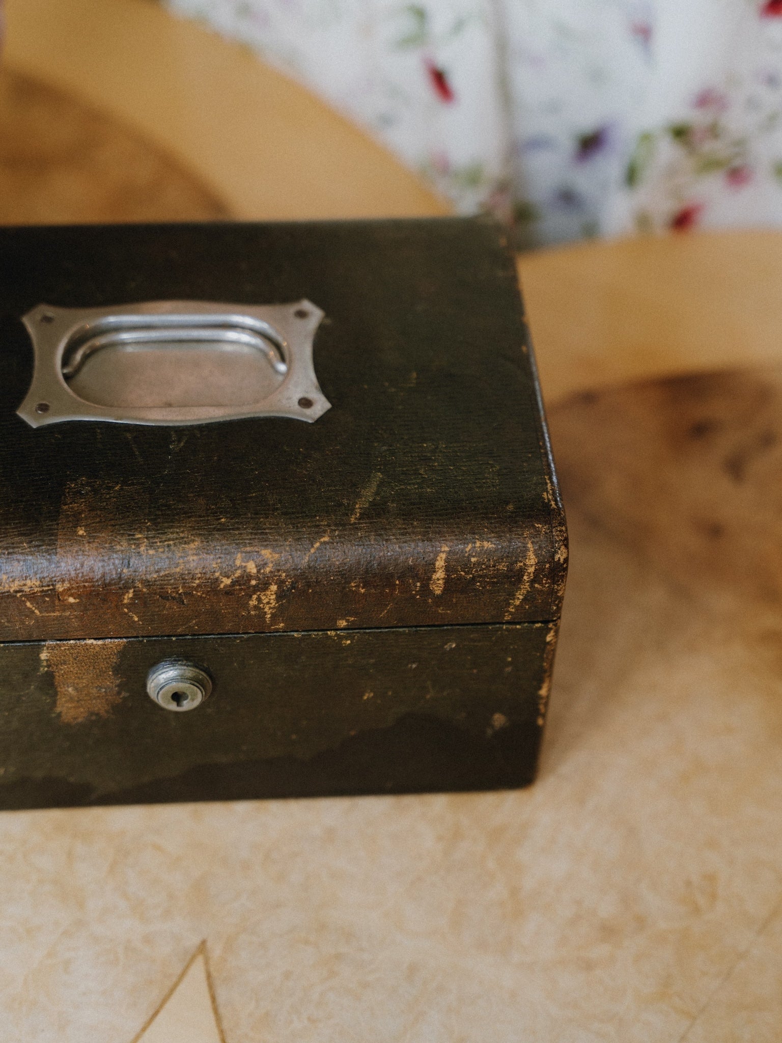 Large Worn Antique Leather Box