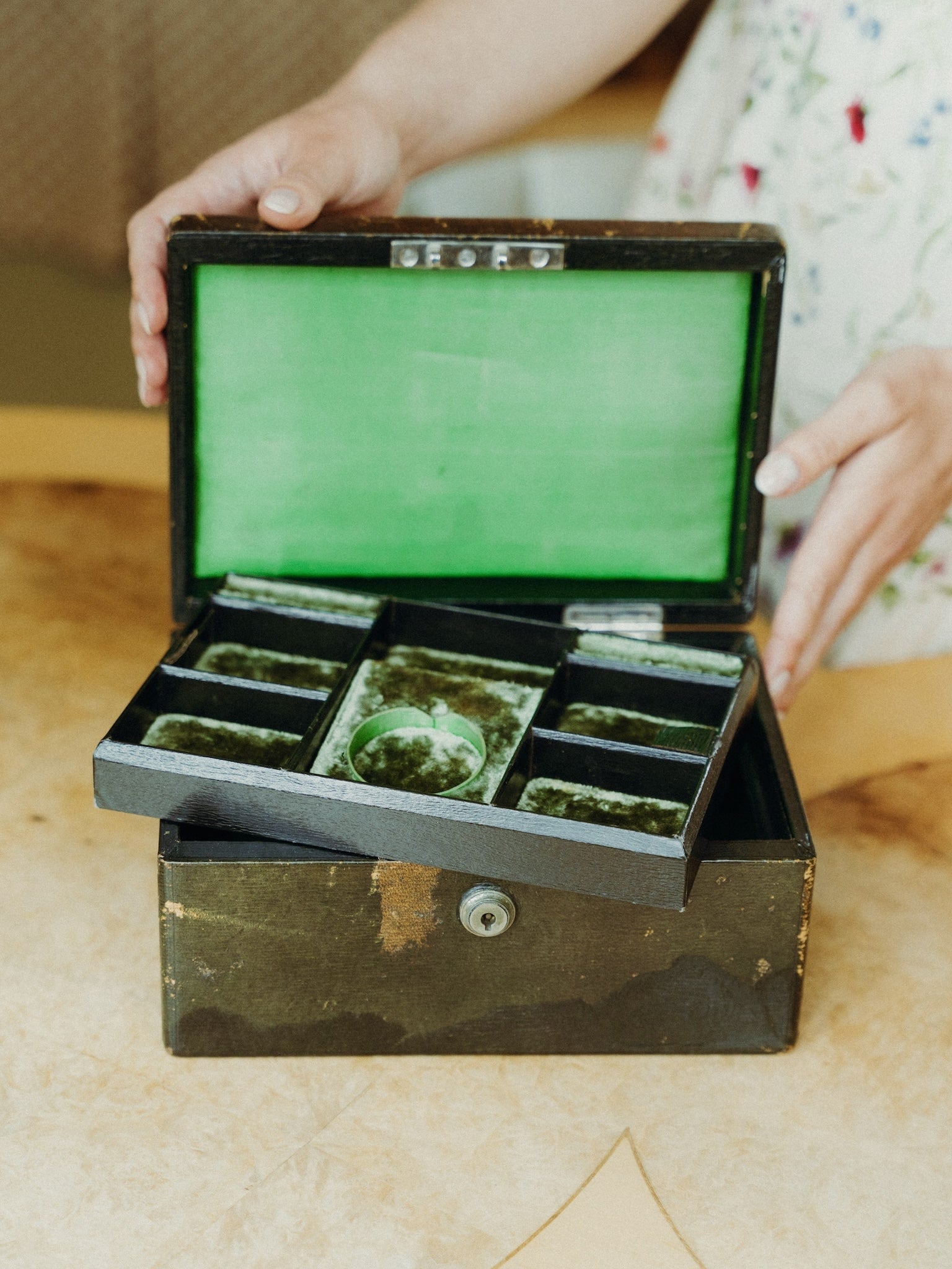 Large Worn Antique Leather Box