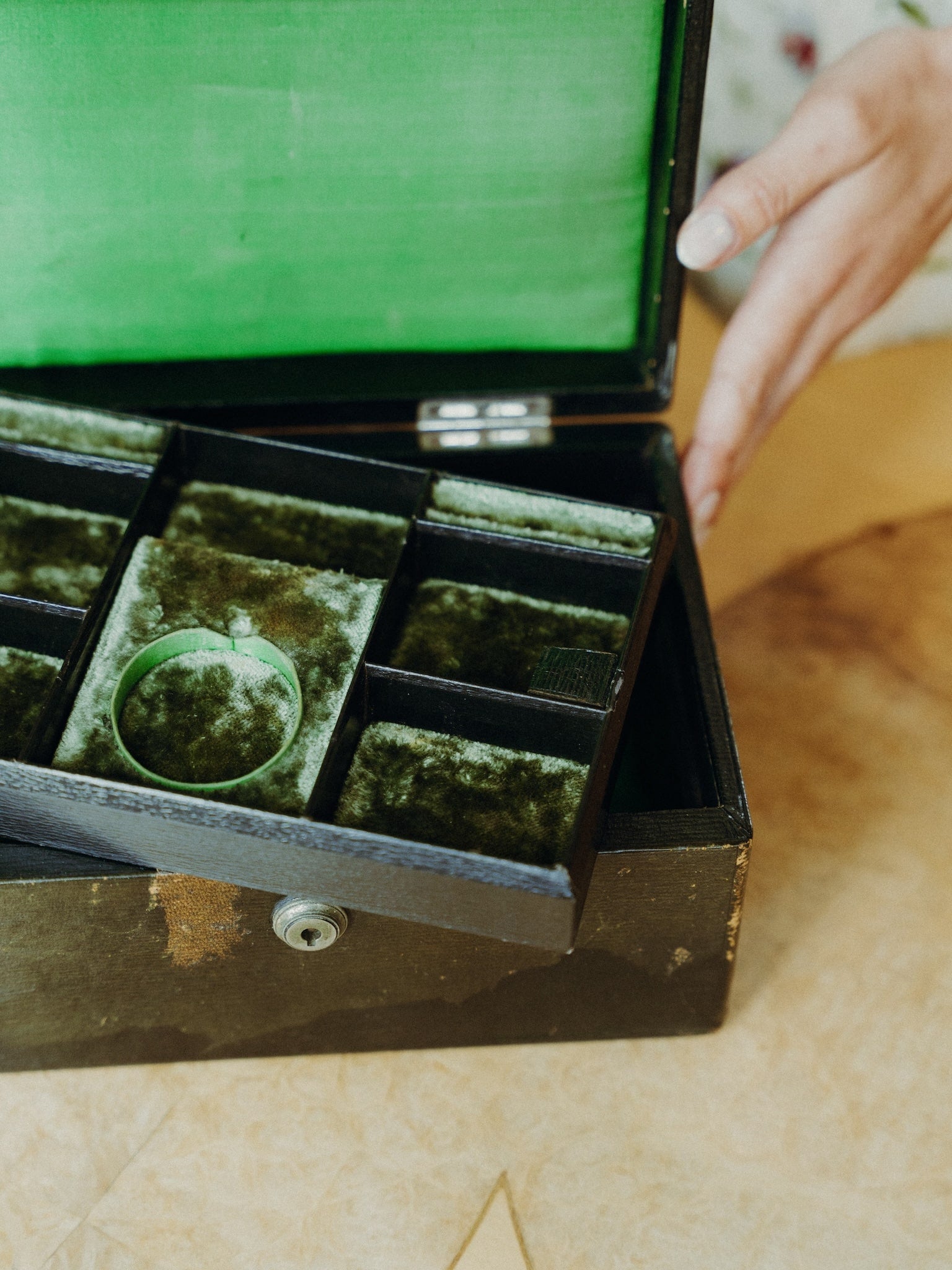 Large Worn Antique Leather Box