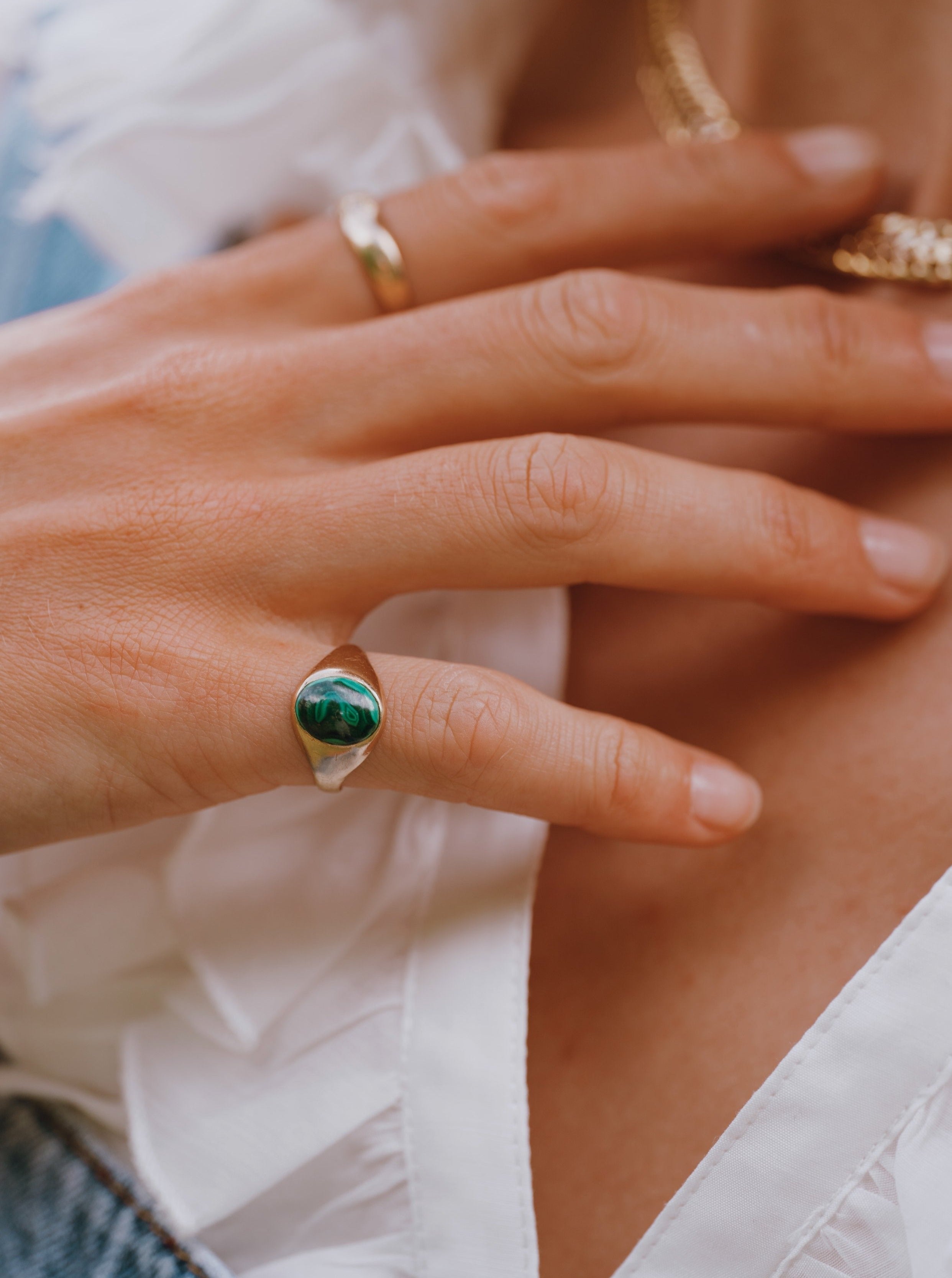 Malachite Signet Ring