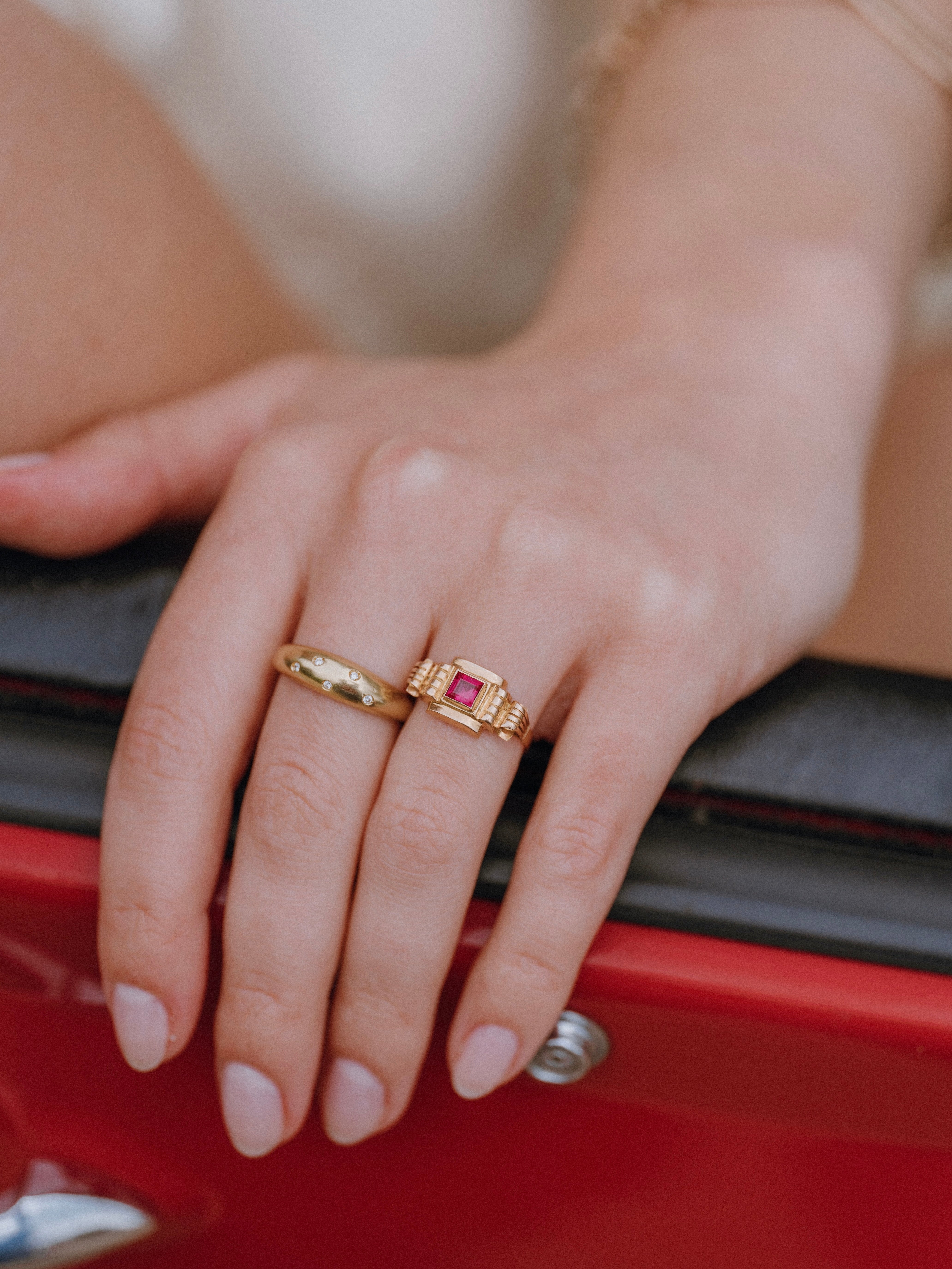 Portuguese Retro Ruby Ring