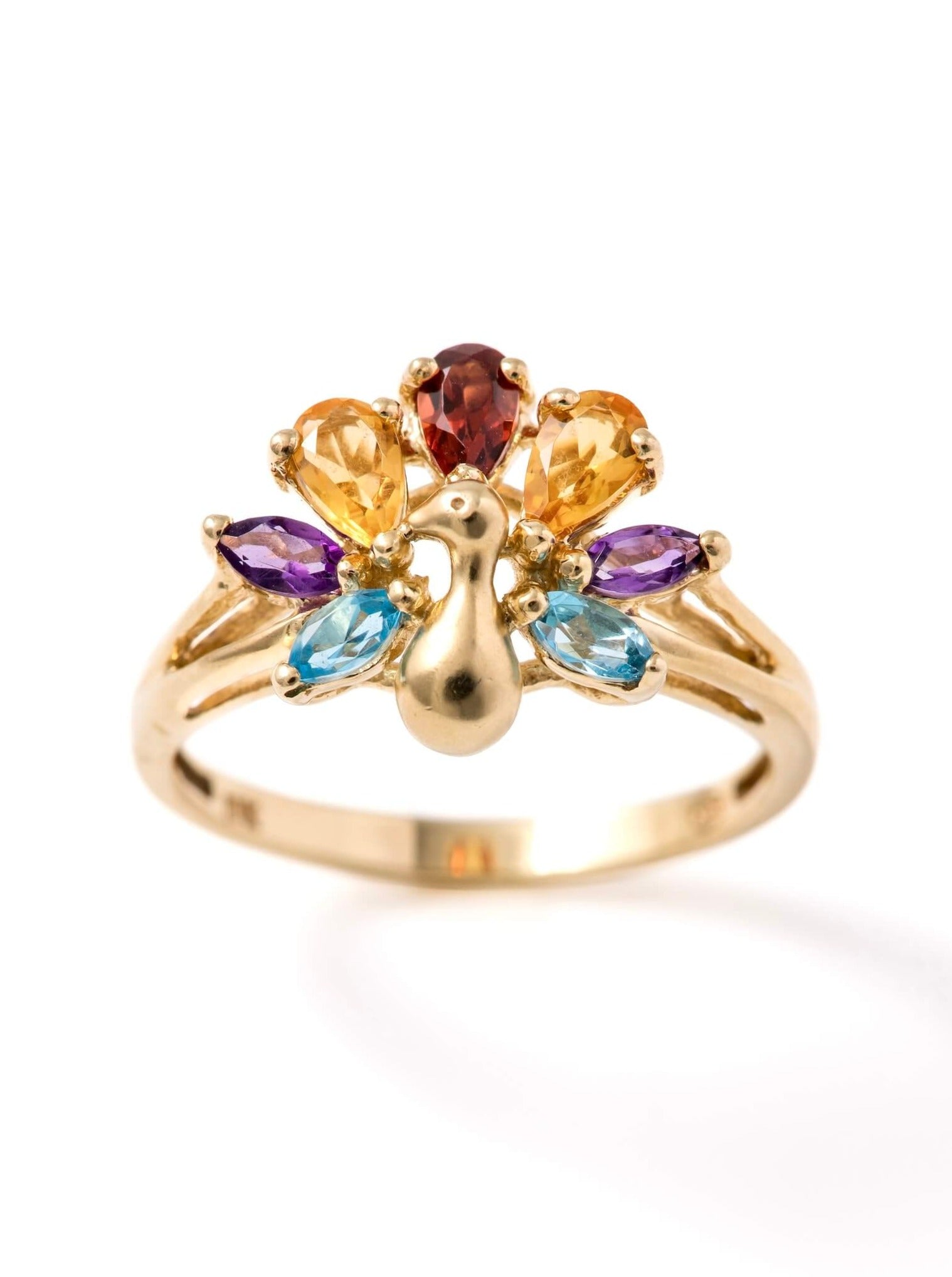 Rainbow Peacock Ring