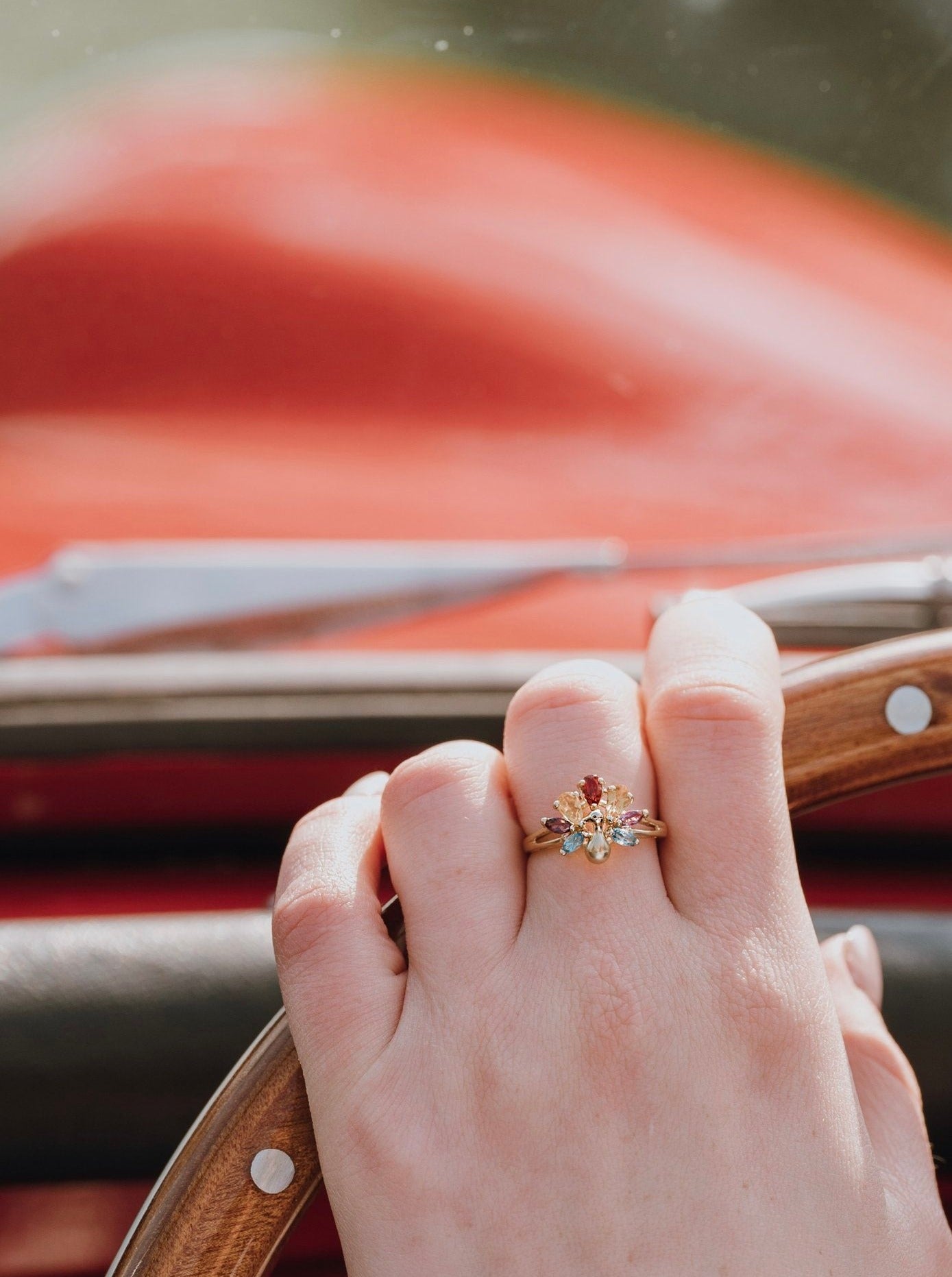 Rainbow Peacock Ring