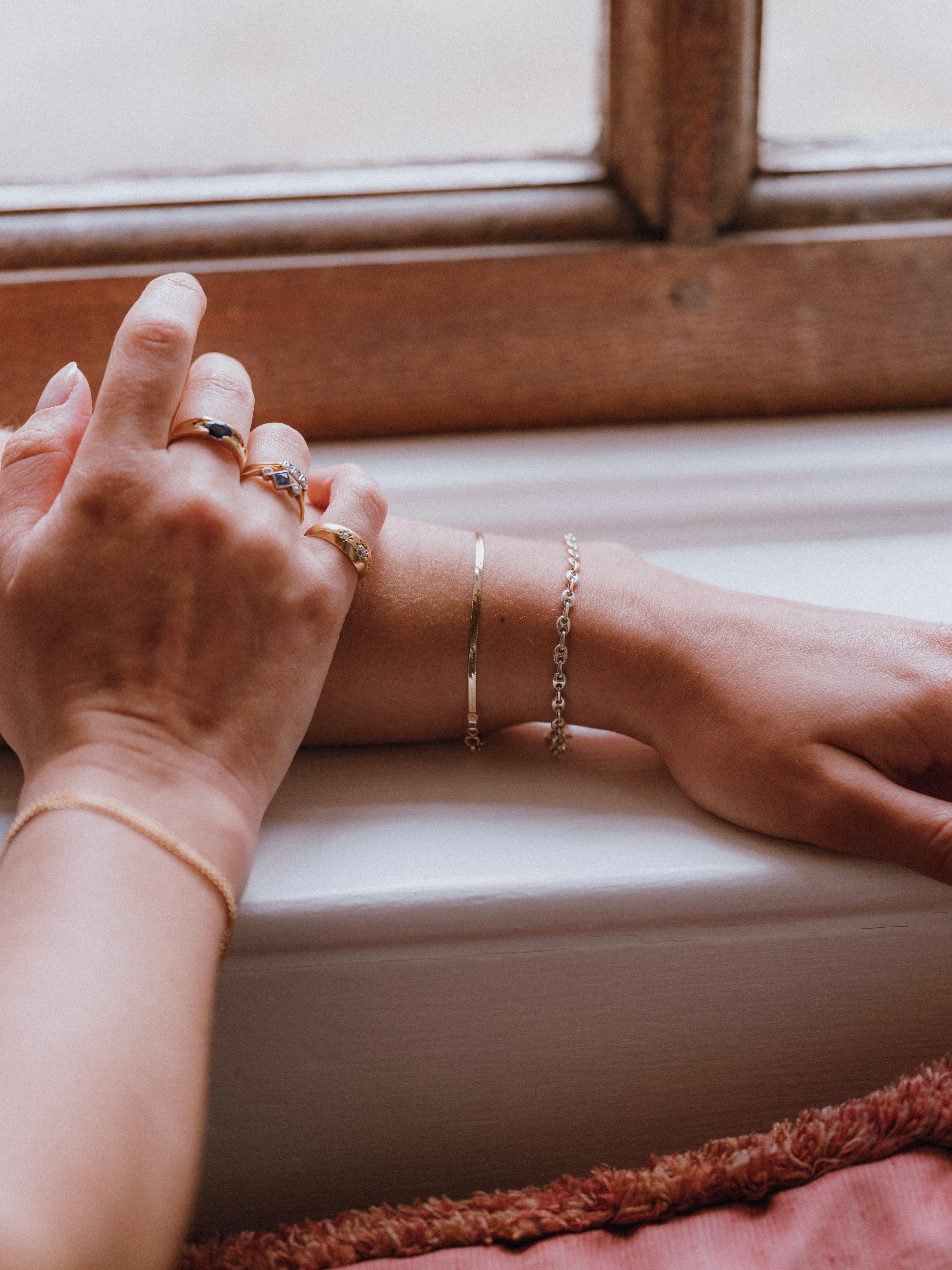 Silver Anchor Link Bracelet