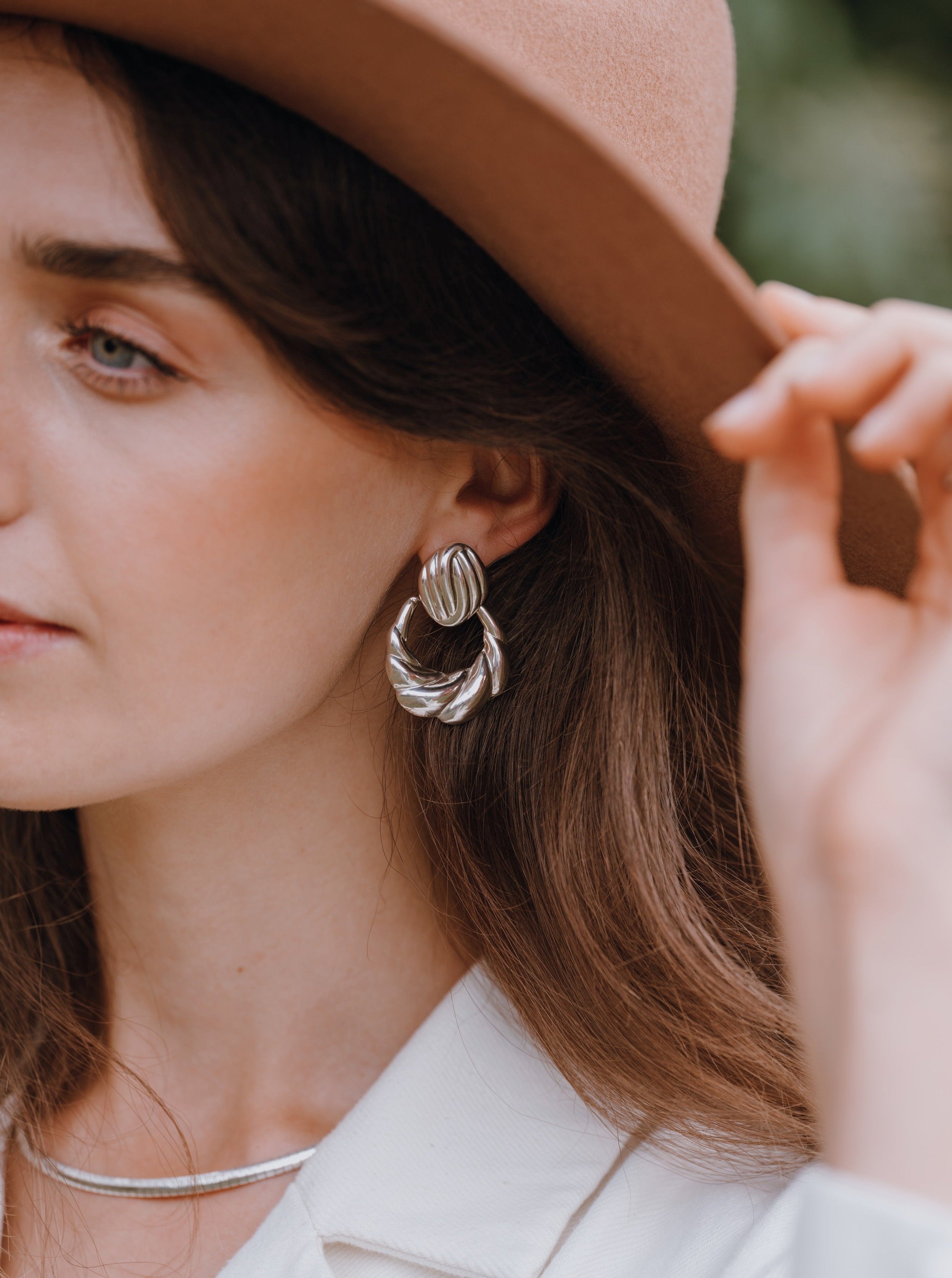 Silver Door Knocker Earrings