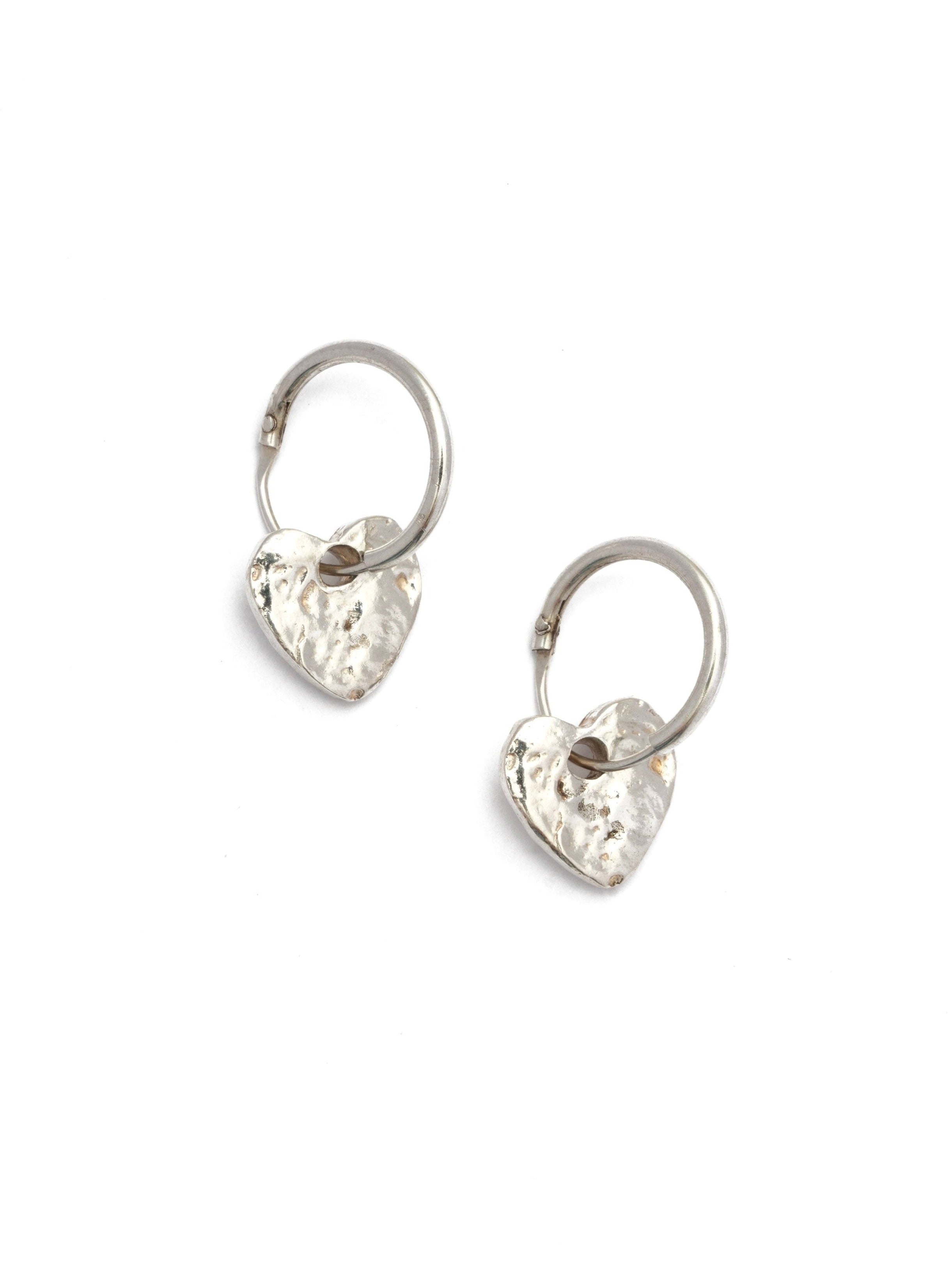 Silver Heart & Hoop Earrings