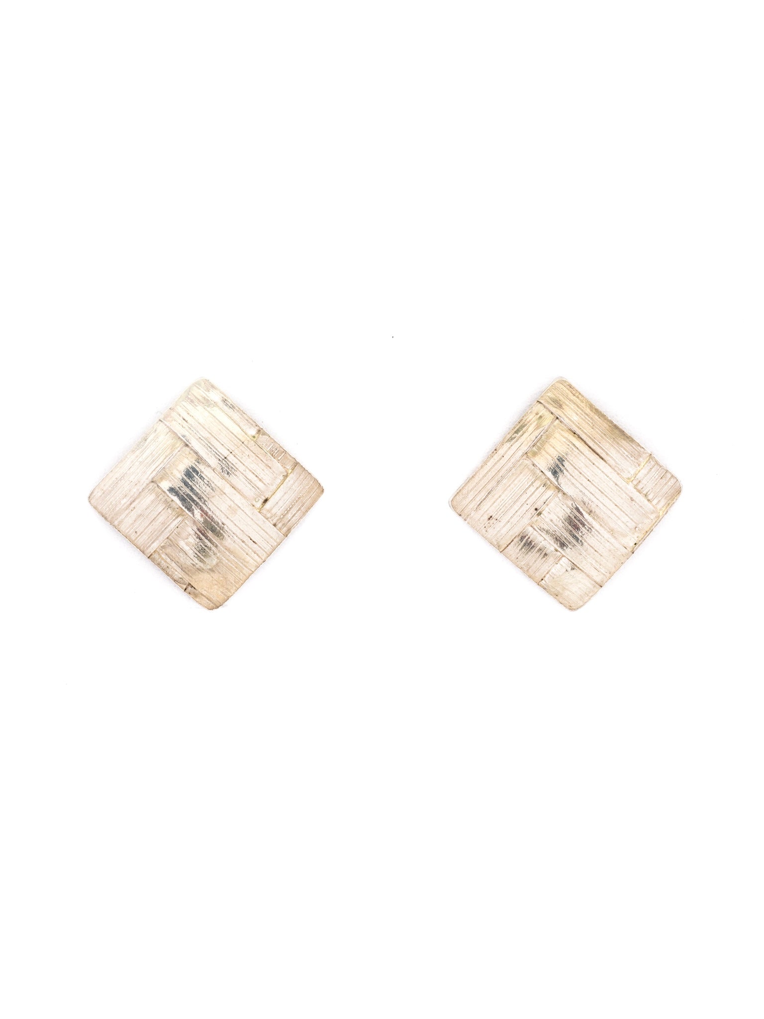Silver Herringbone Studs