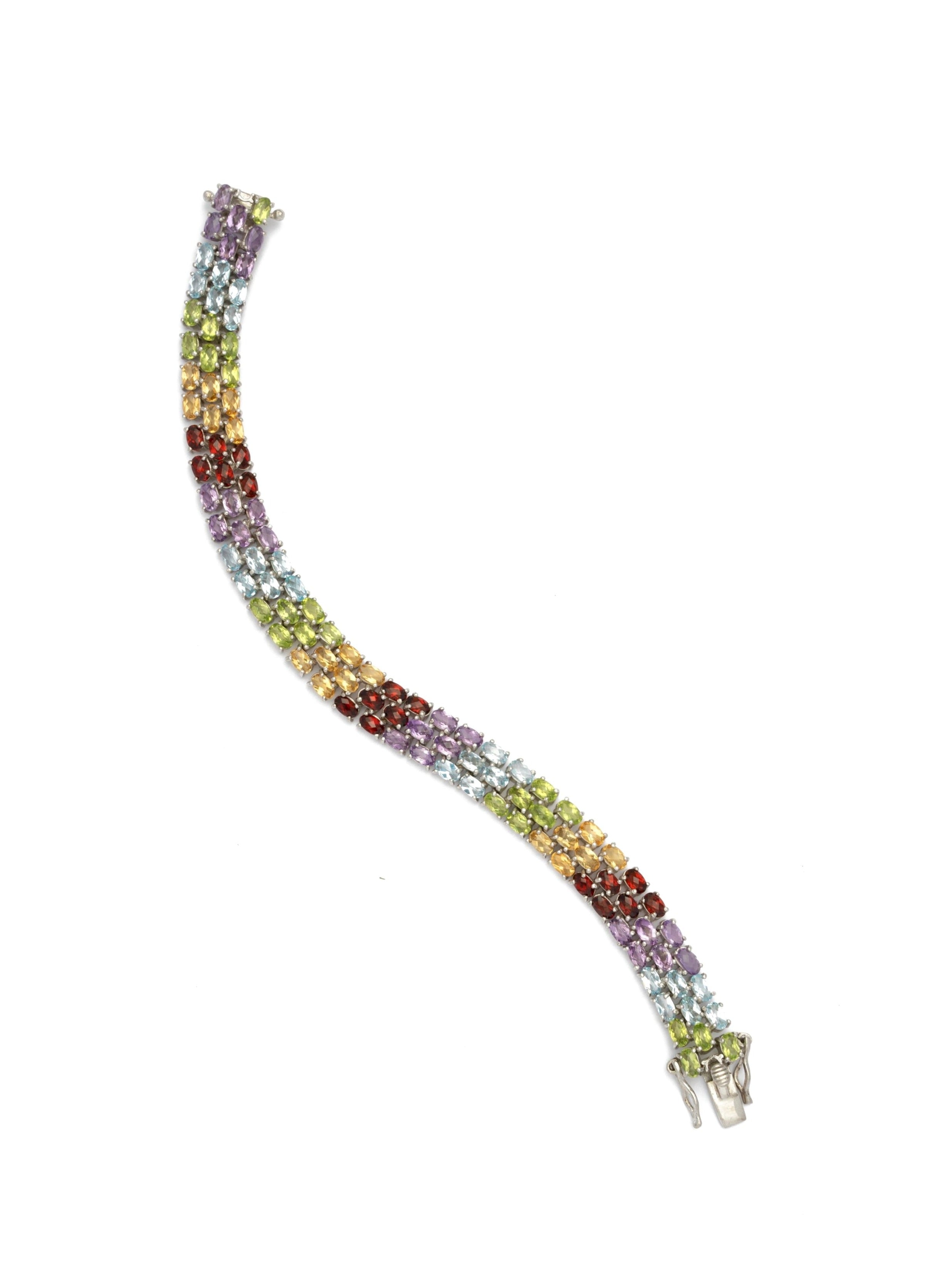 Silver Multi Gem Bracelet