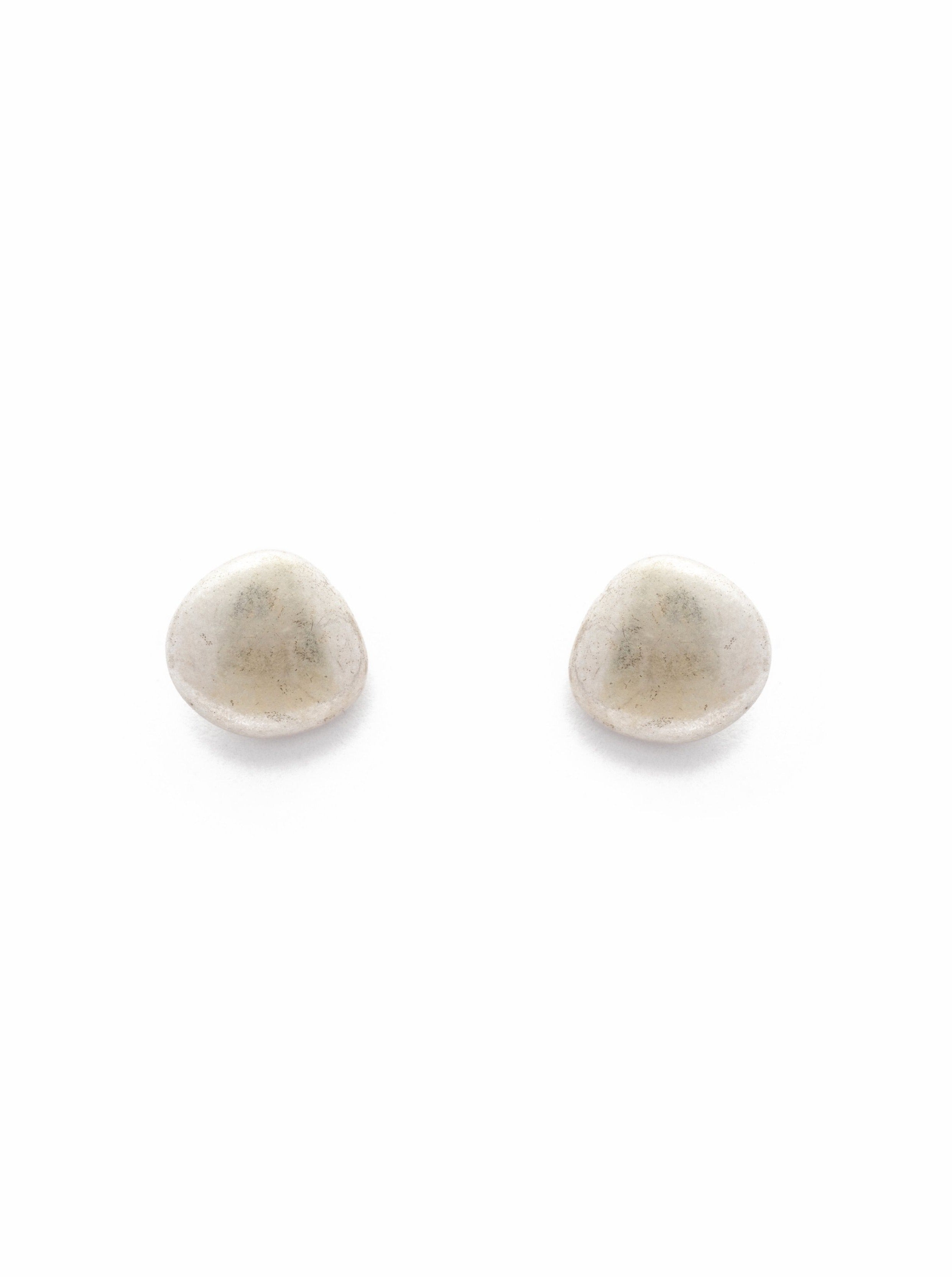 Silver Satin Studs - 10mm