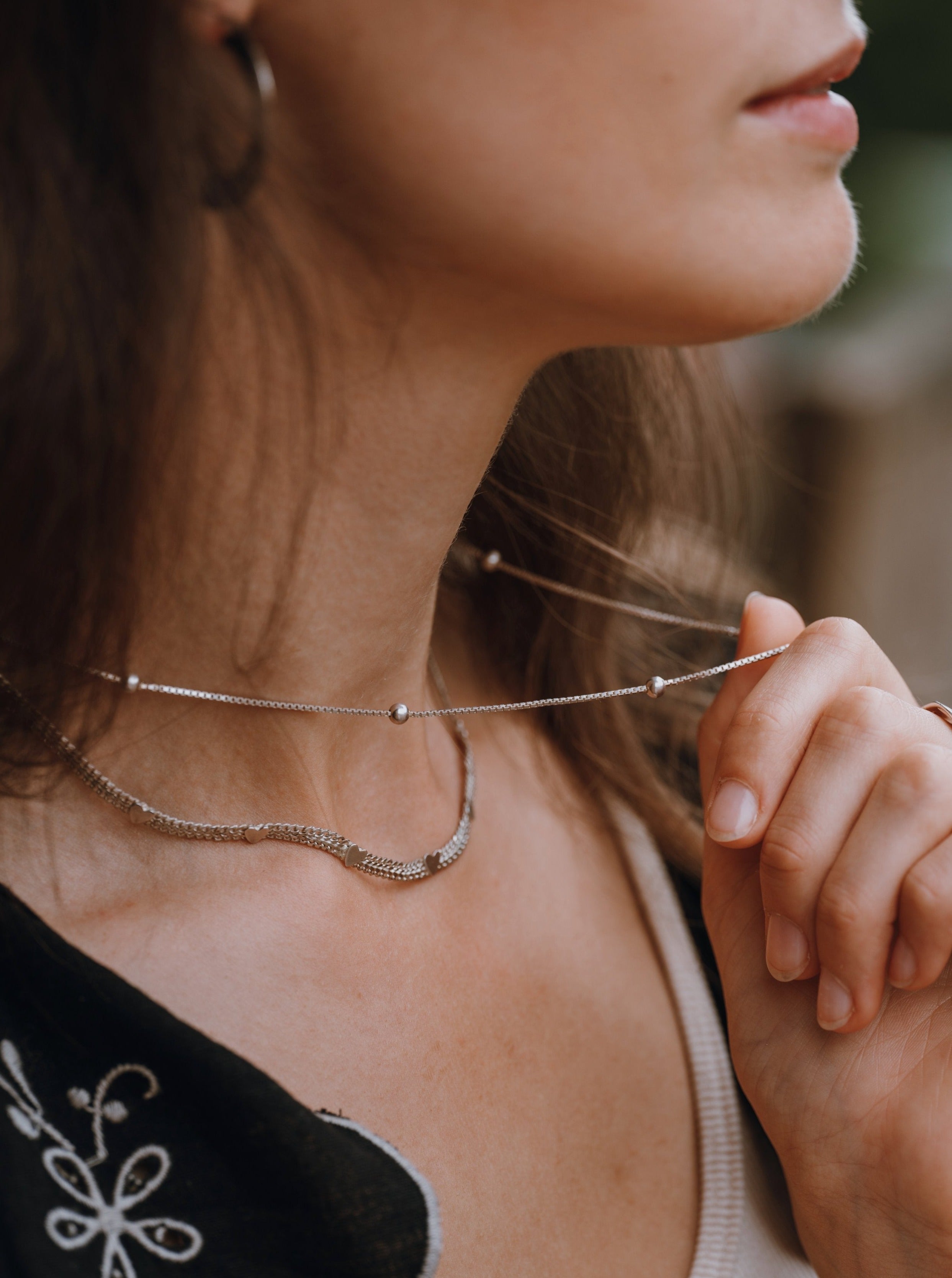 Silver Sleeper Necklace - 17.5”