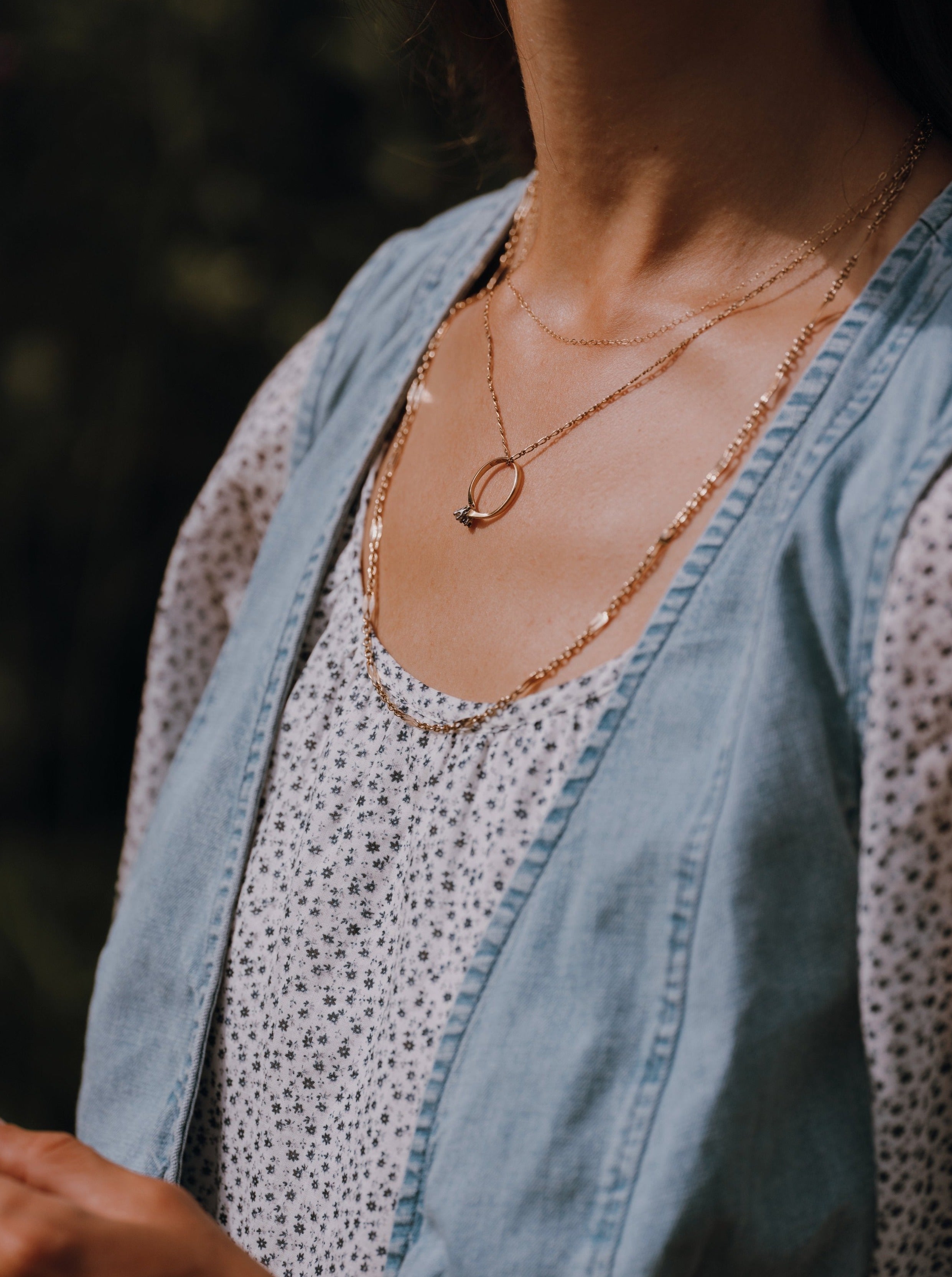 Simple Figaro Chain - 18”