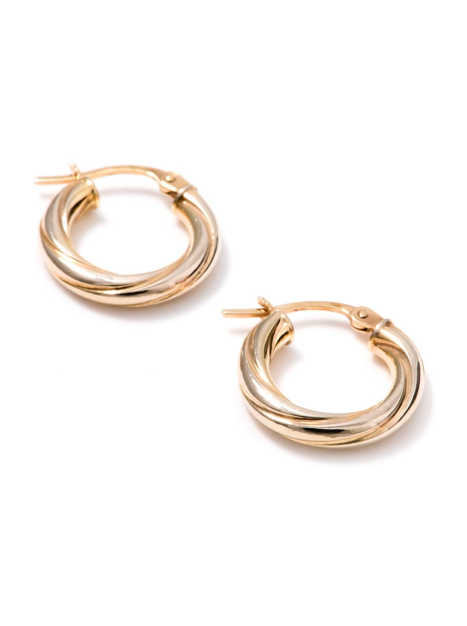 Small Gold Twist Hoops - 15mm