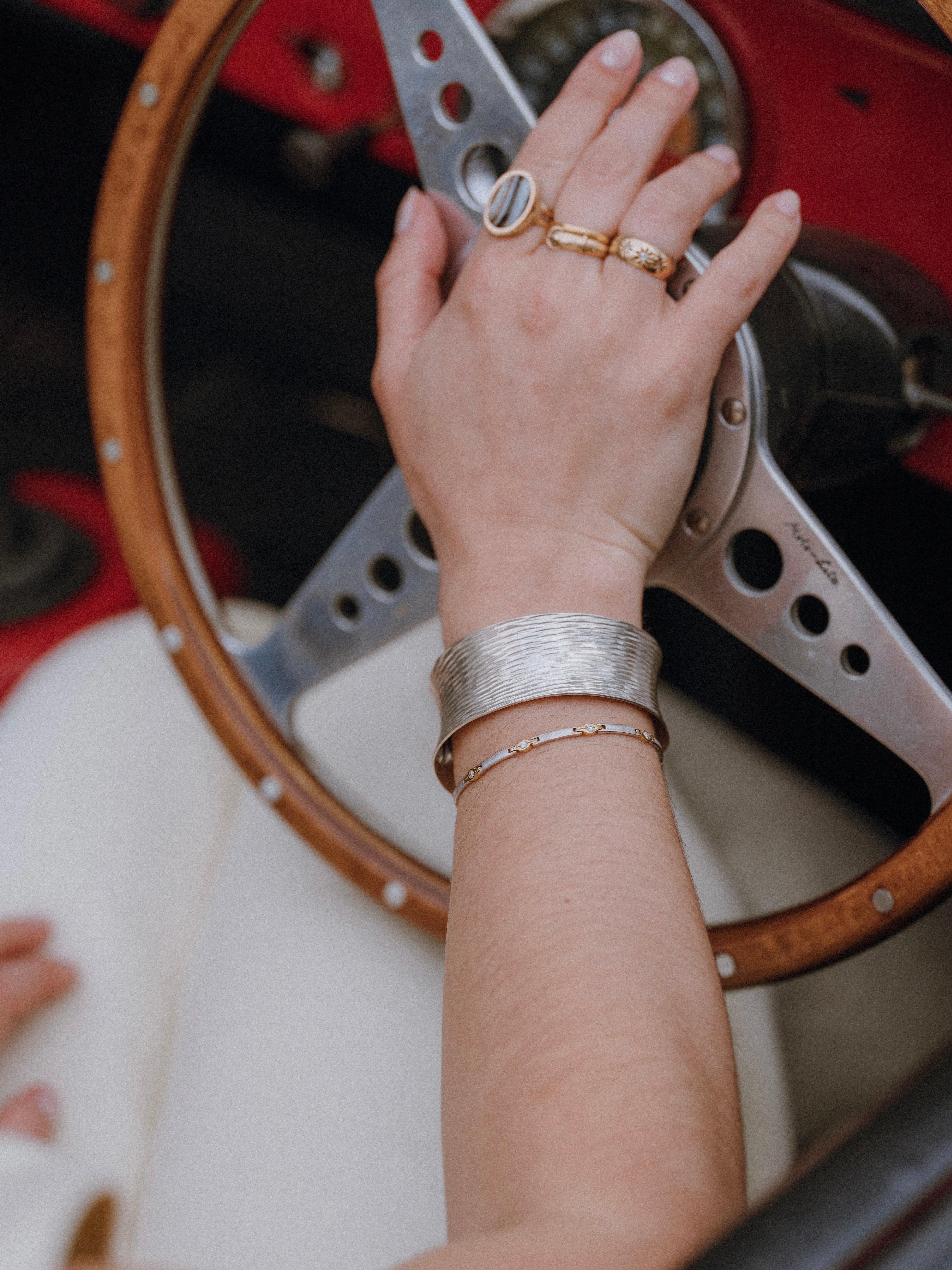 Textured Silver Cuff Bracelet
