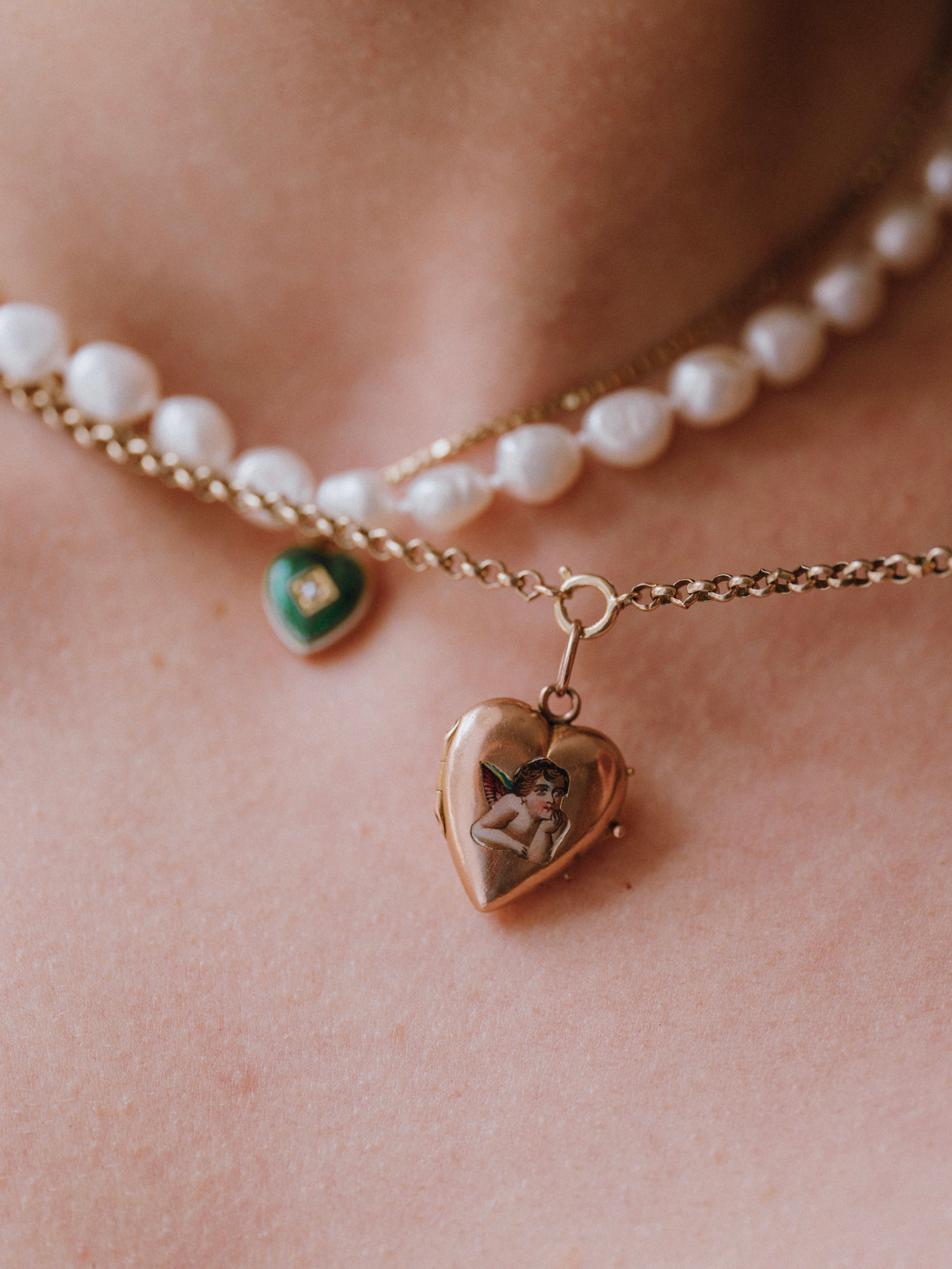 Victorian Cherub Heart Locket