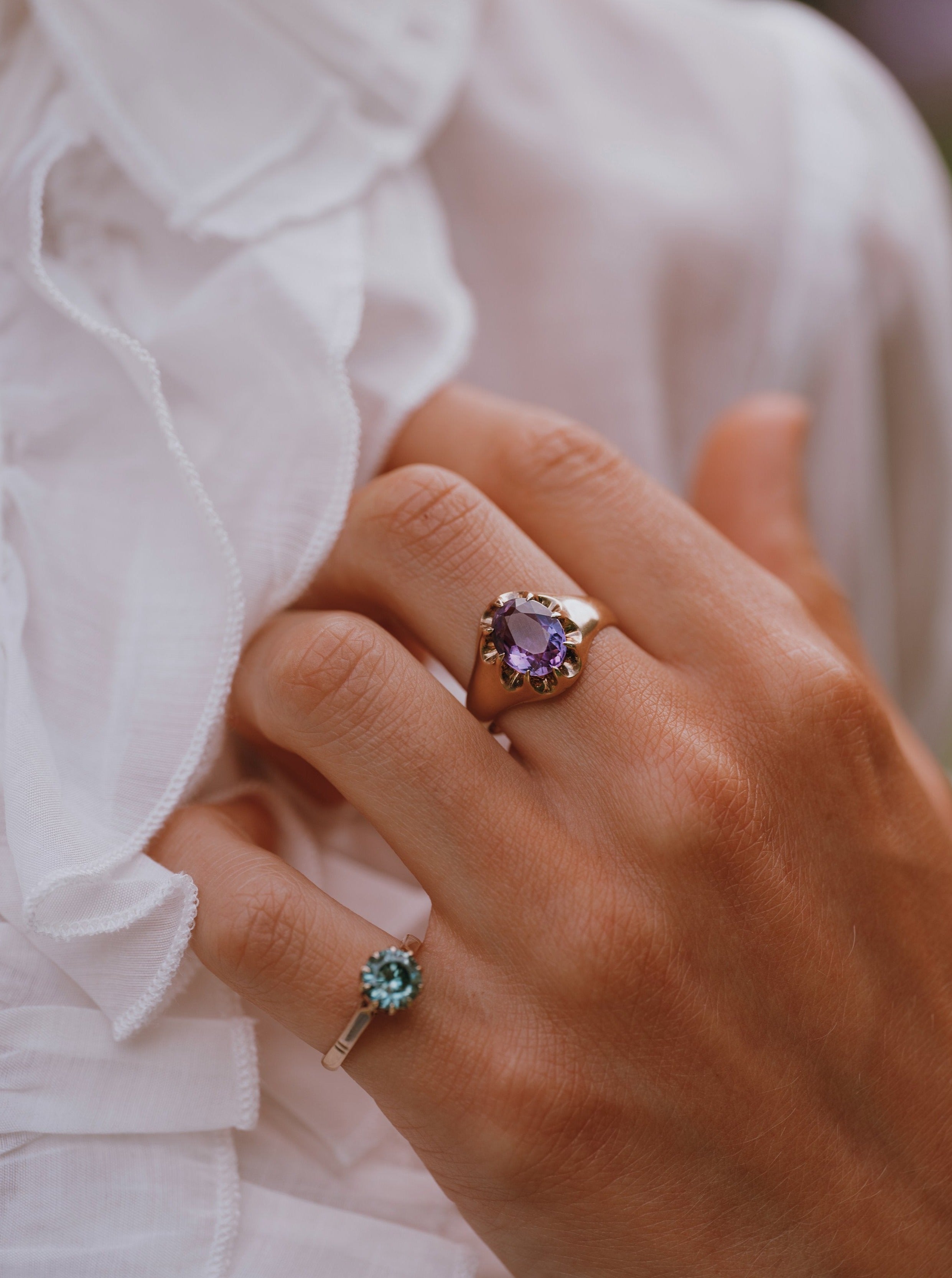 Vintage Amethyst Solitaire Ring