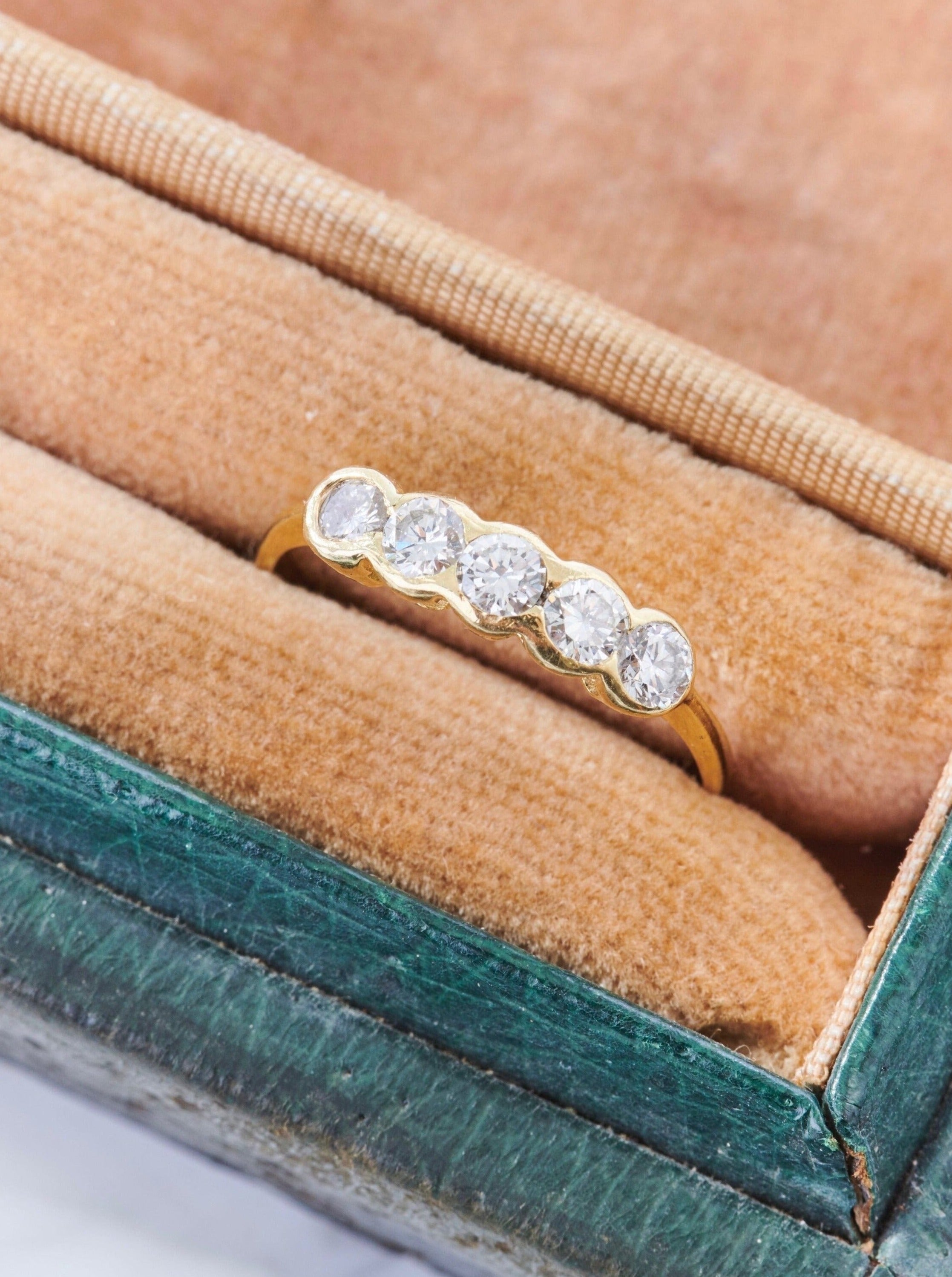 Vintage Diamond Half Hoop Ring