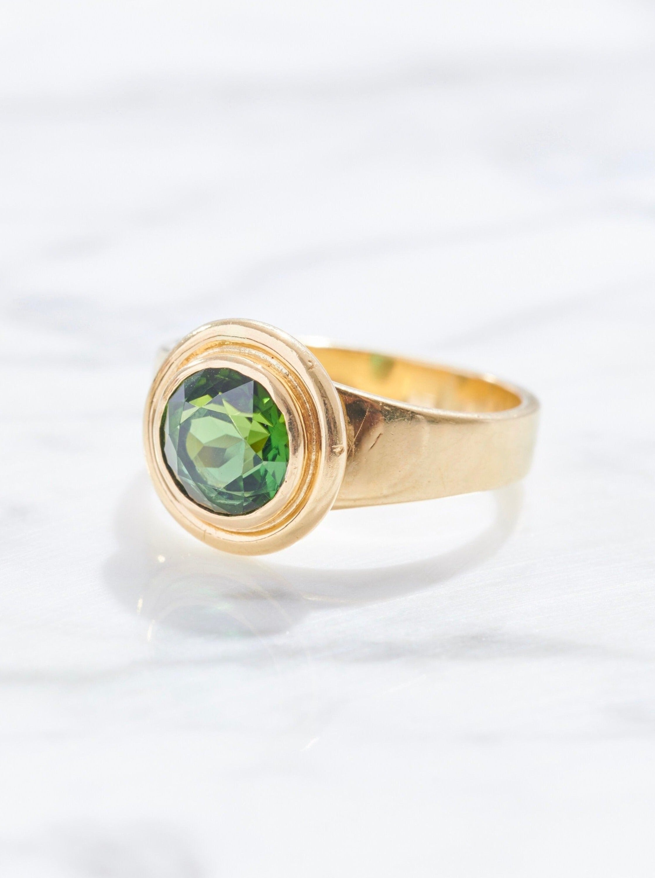 Vintage Green Tourmaline Ring