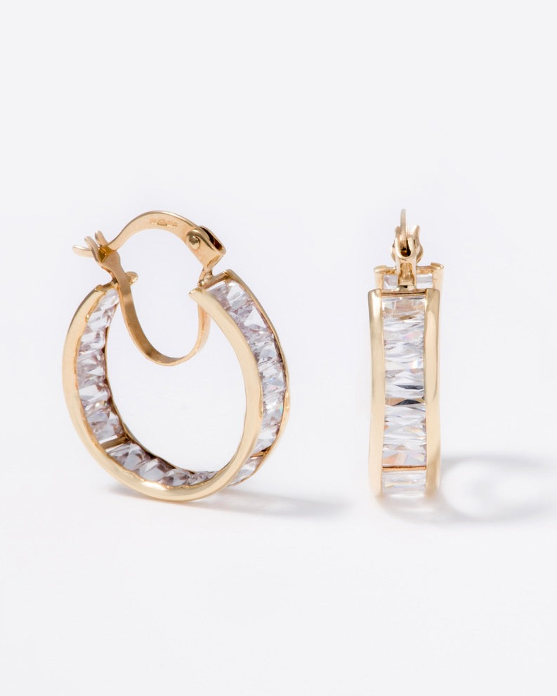 Gold Sparkle Hoops