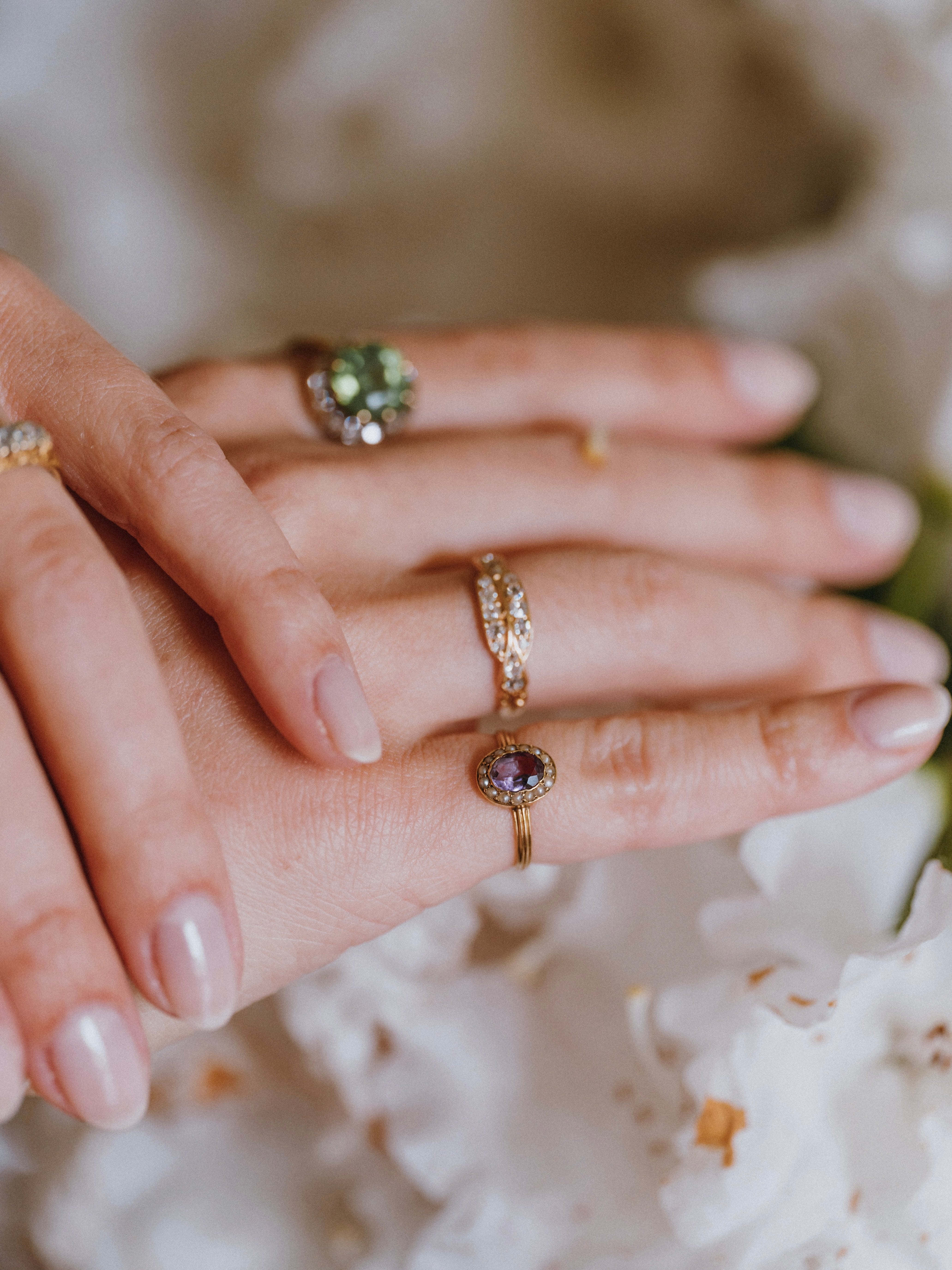 Antique Amethyst & Pearl Ring