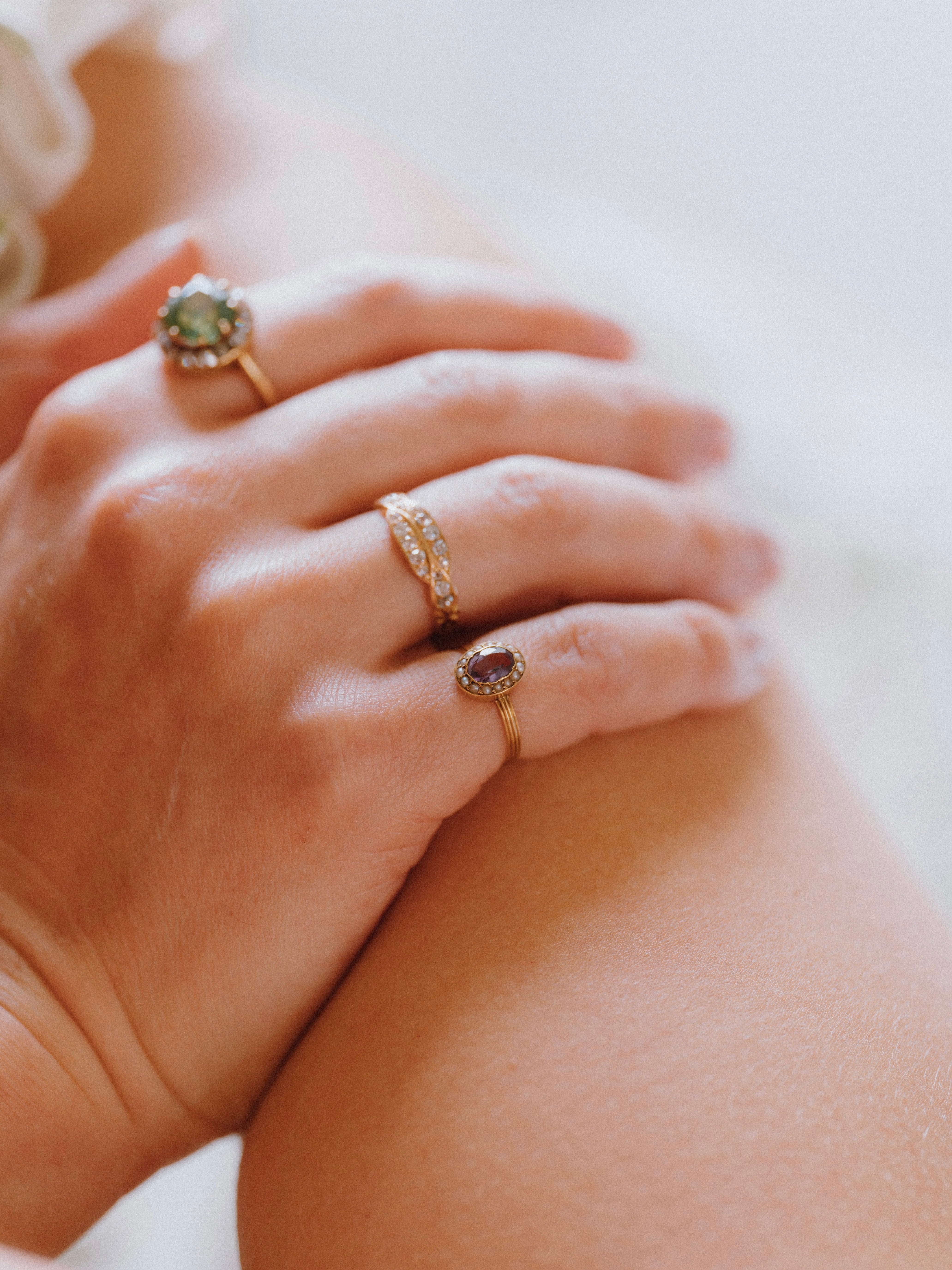 Antique Amethyst & Pearl Ring