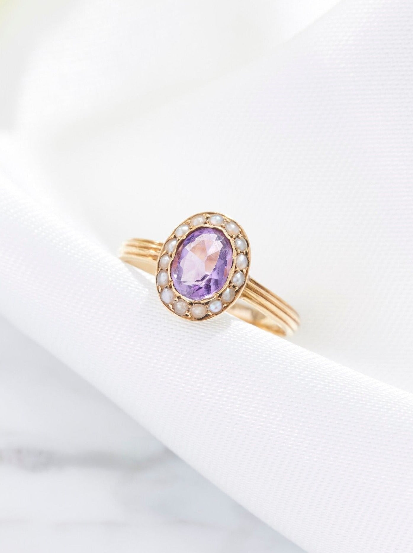 Antique Amethyst & Pearl Ring