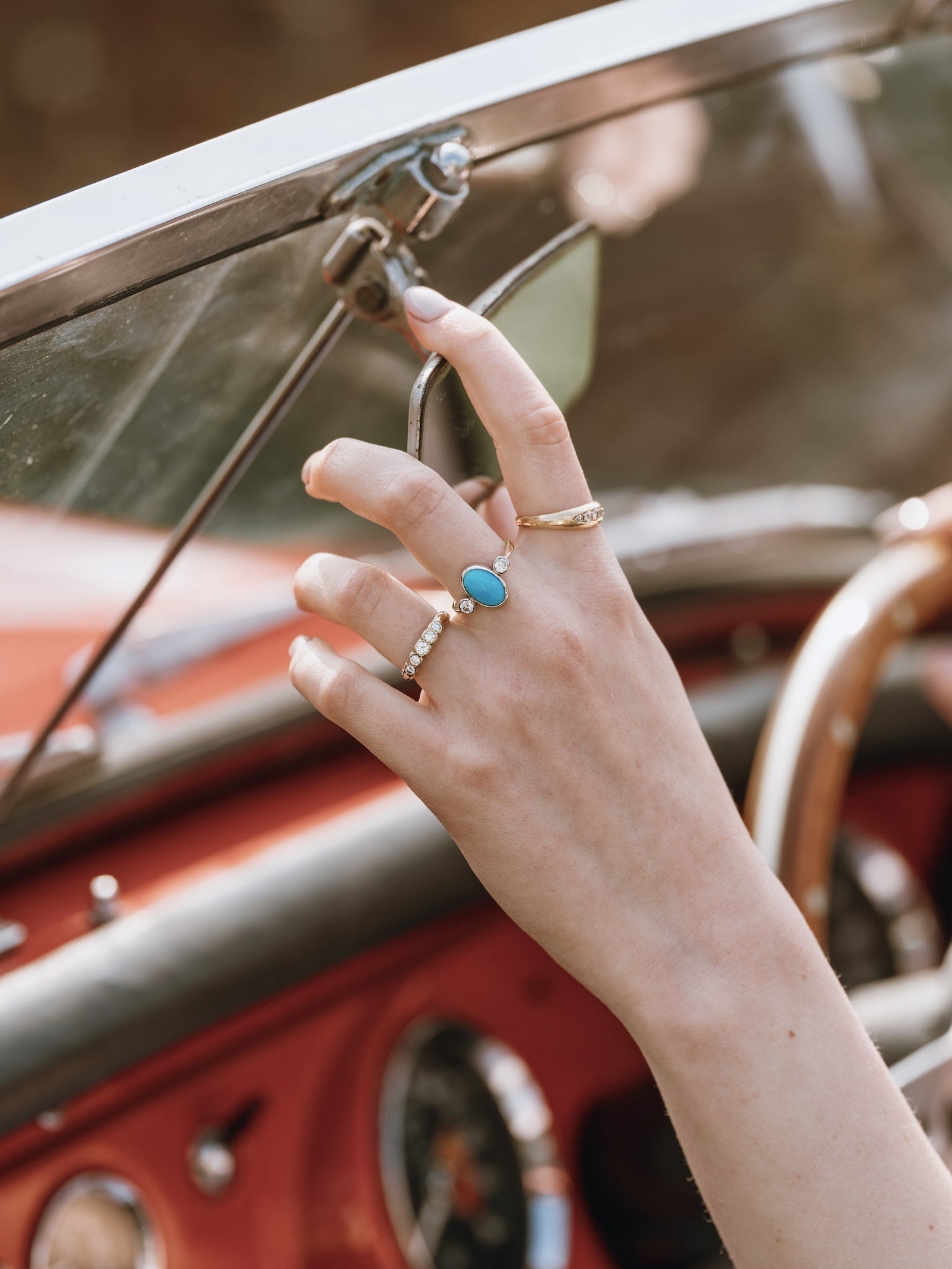 Antique Diamond Half Hoop Ring