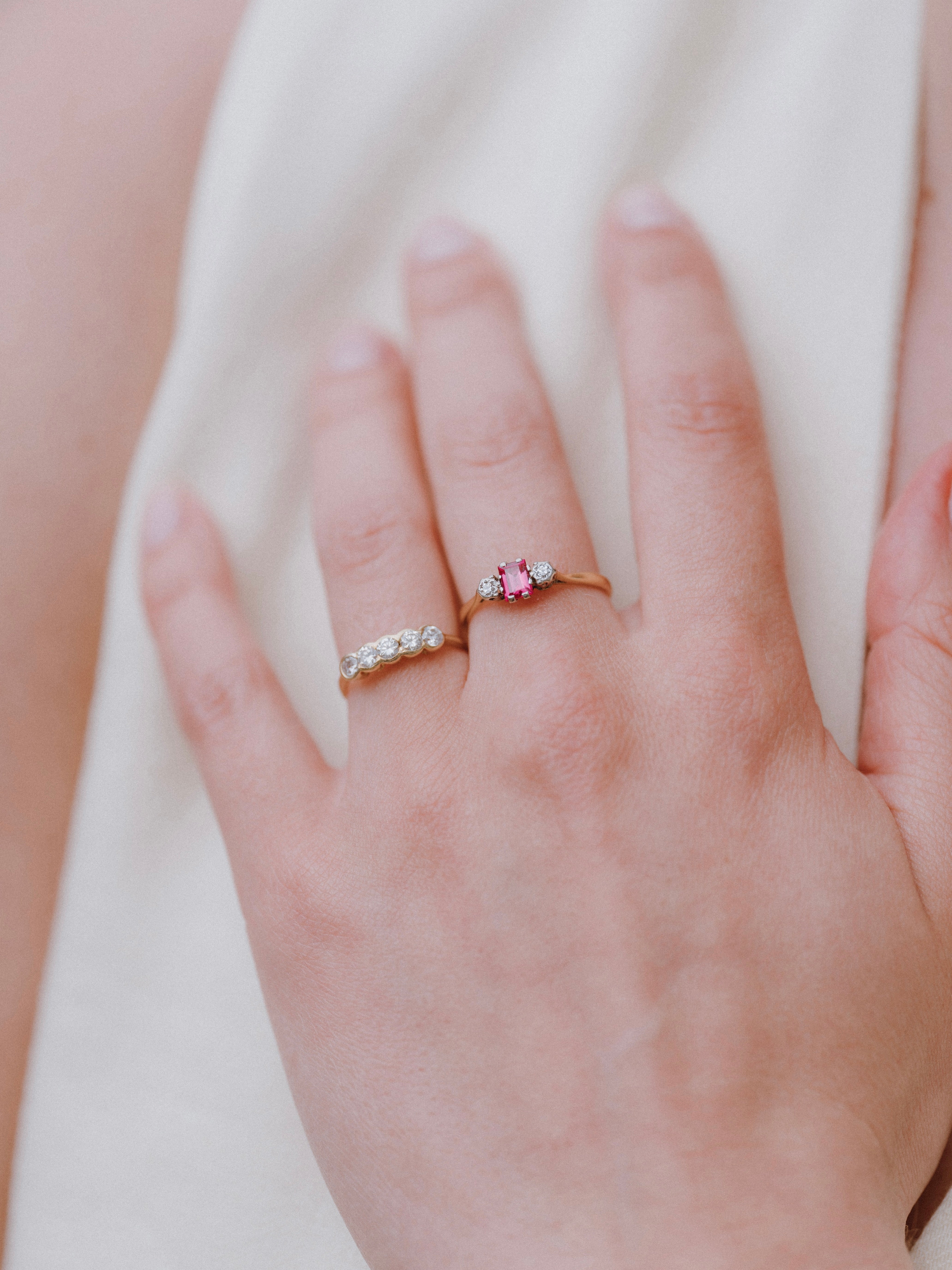 Art Deco Ruby & Diamond Trilogy Ring