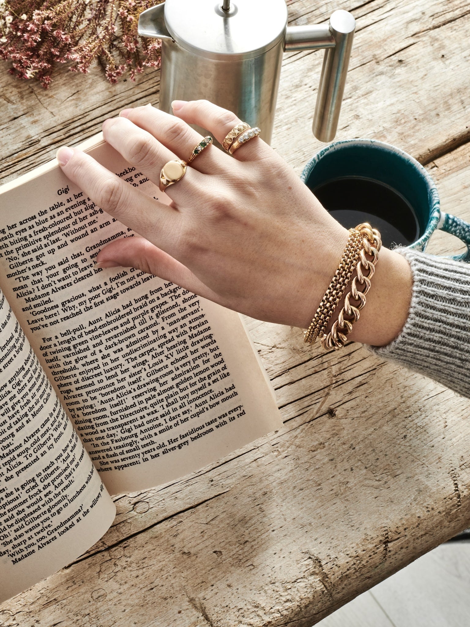 Chunky Antique Gold Curb Bracelet