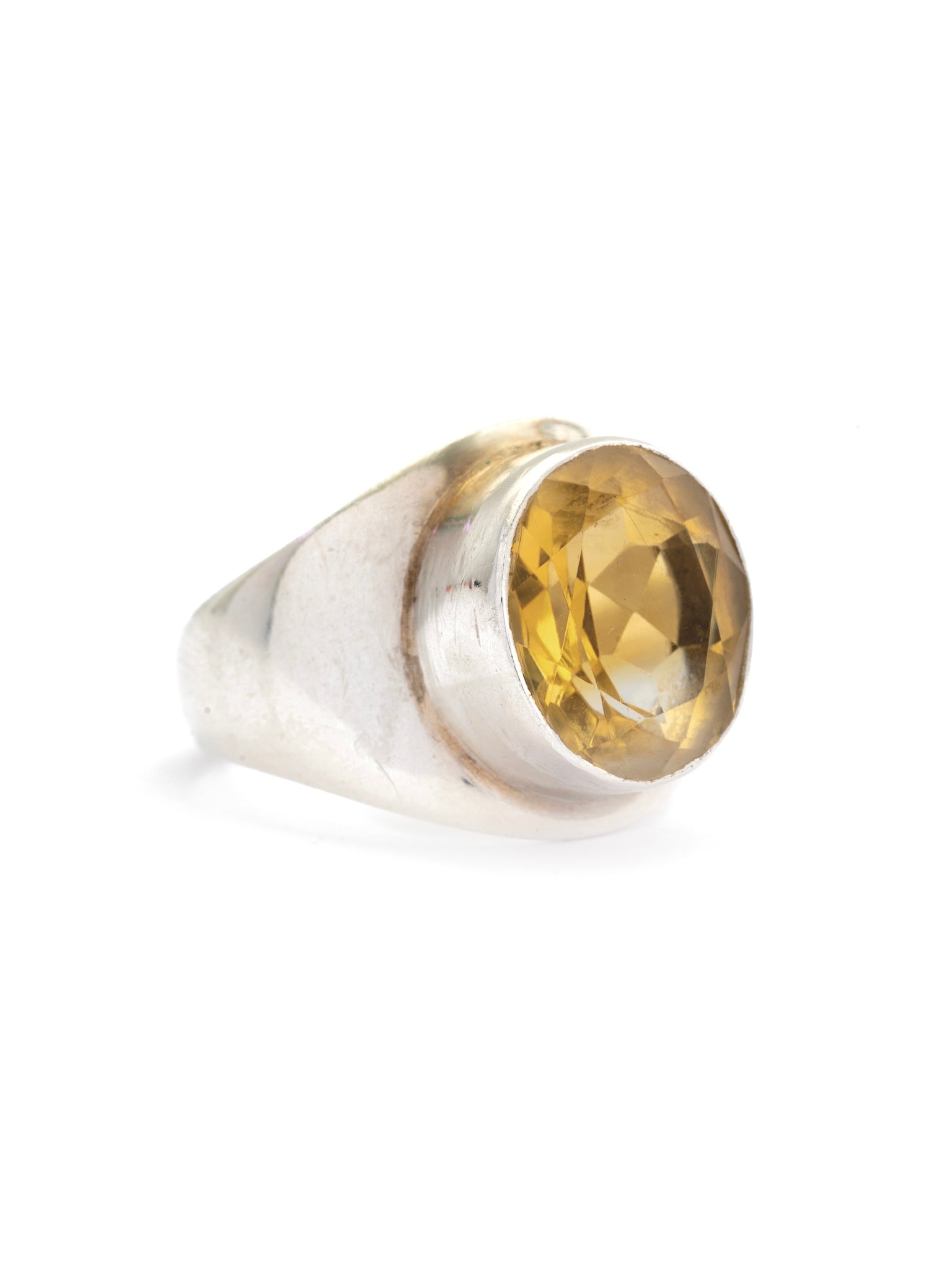 Citrine Solitaire & Silver Ring