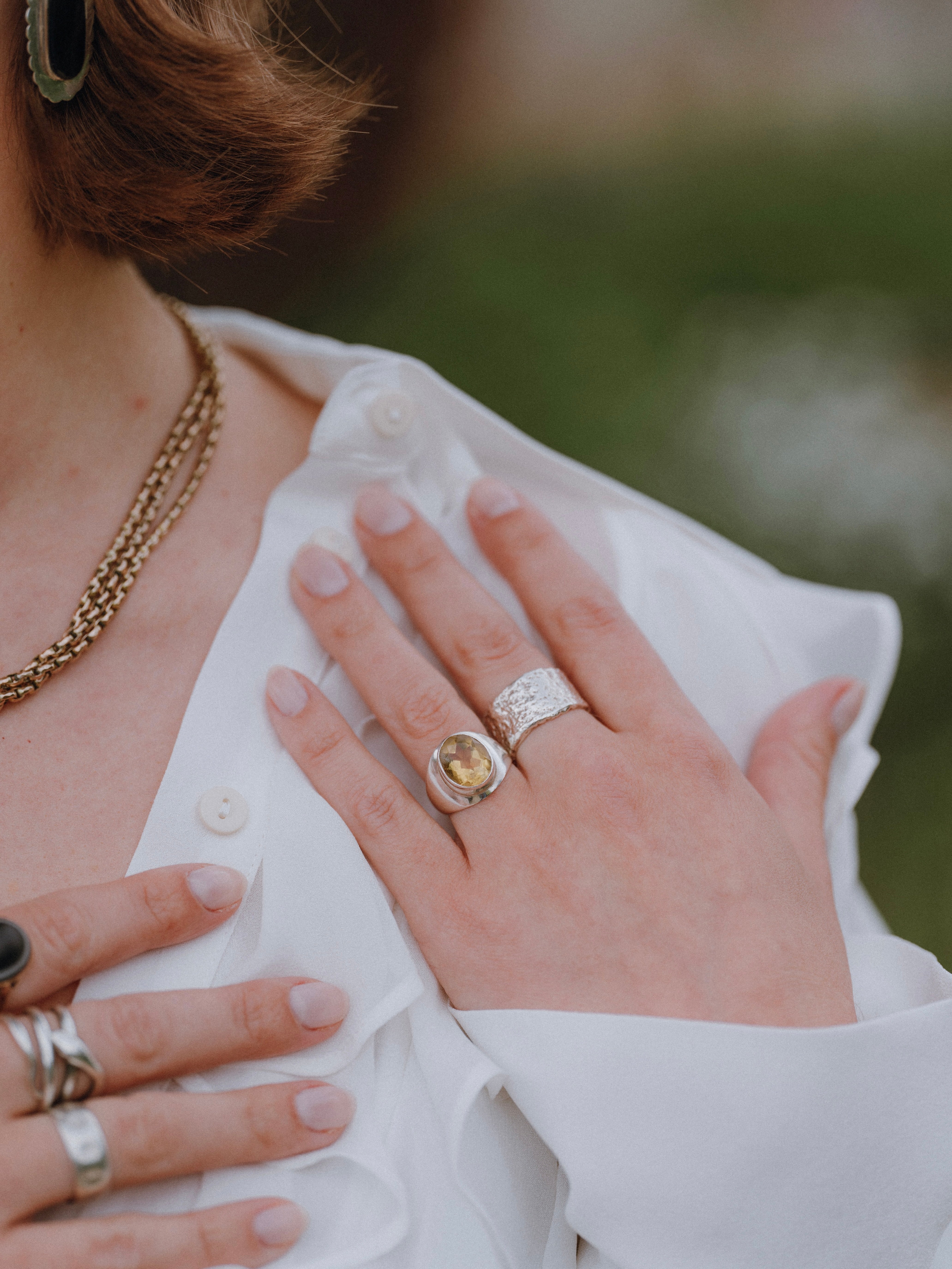 Citrine Solitaire & Silver Ring